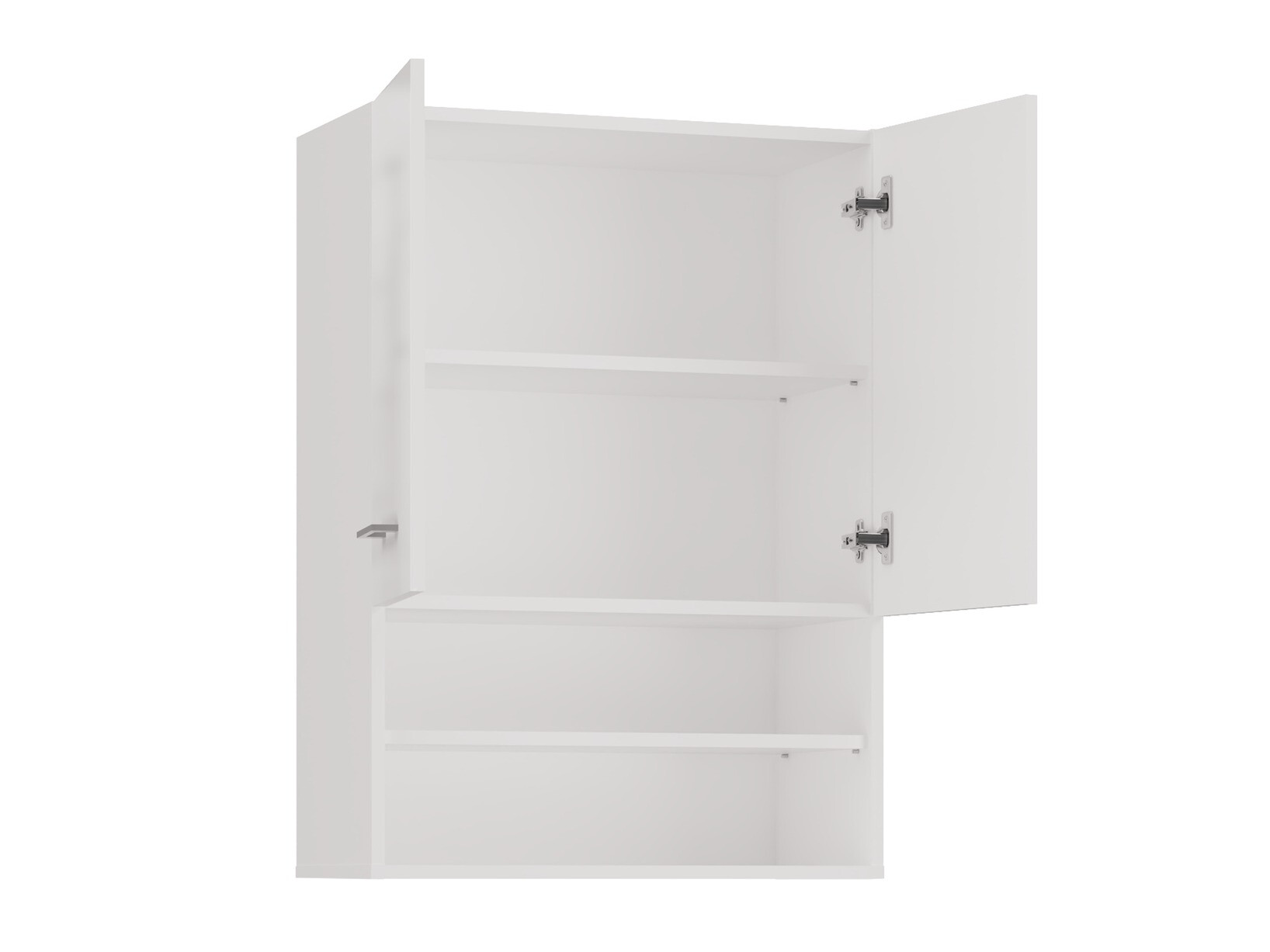Armoire de salle de bain murale Balelbo 106 (Blanc + Blanc brillant)