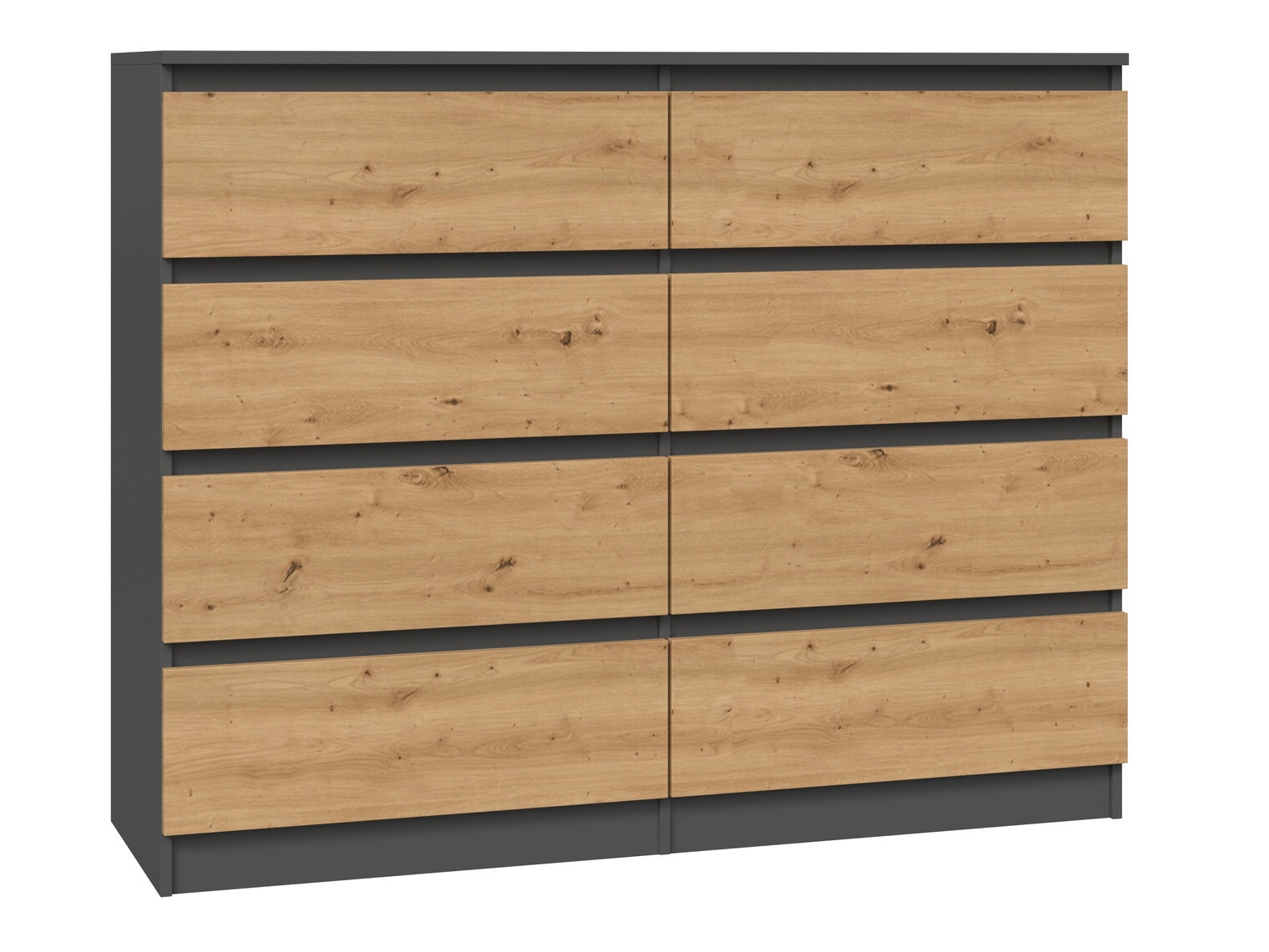Commode Elbvelu 101 (Anthracite + Chêne Artisan)