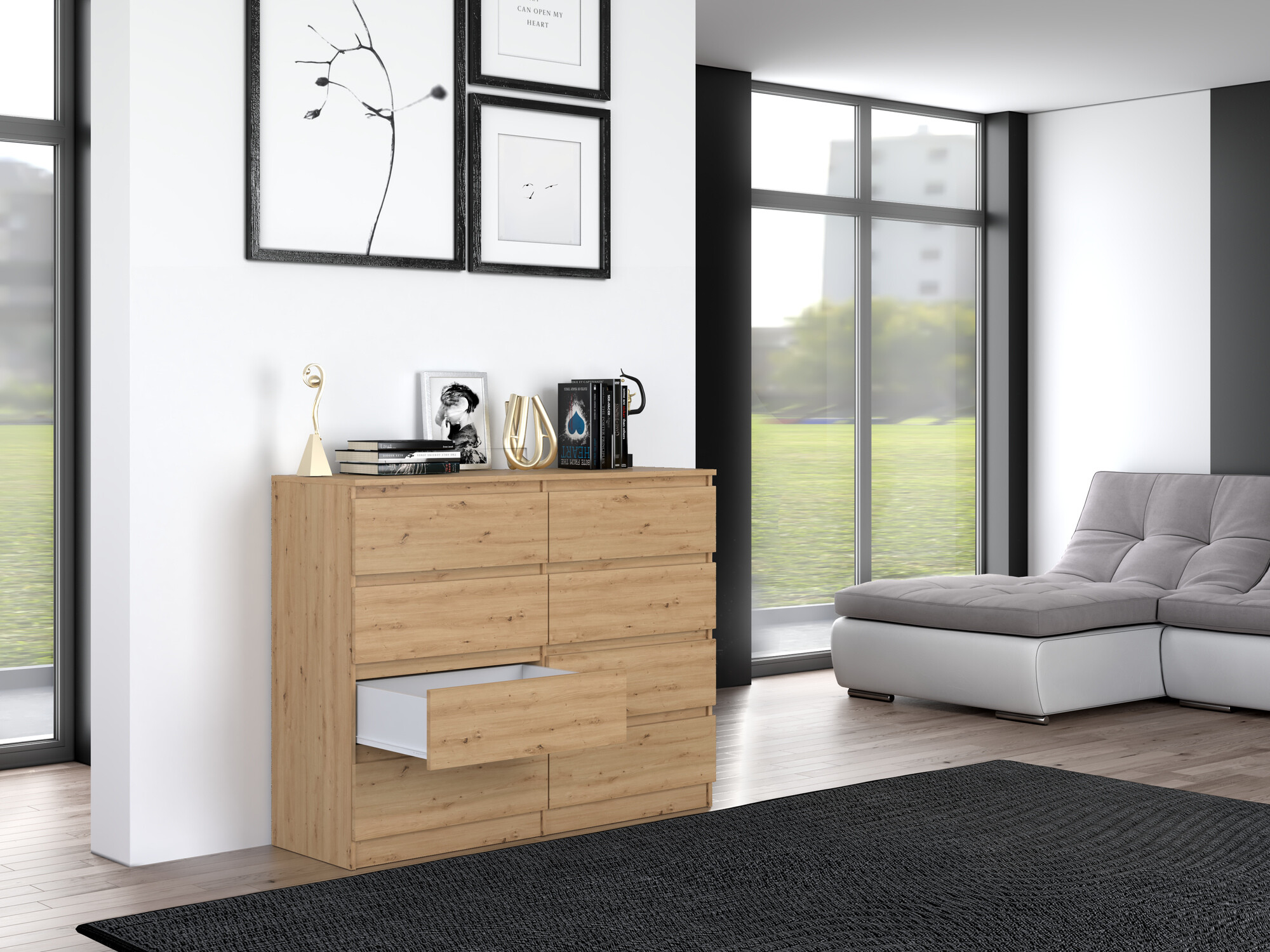 Commode Elbvelu 101 (Chêne Artisan)