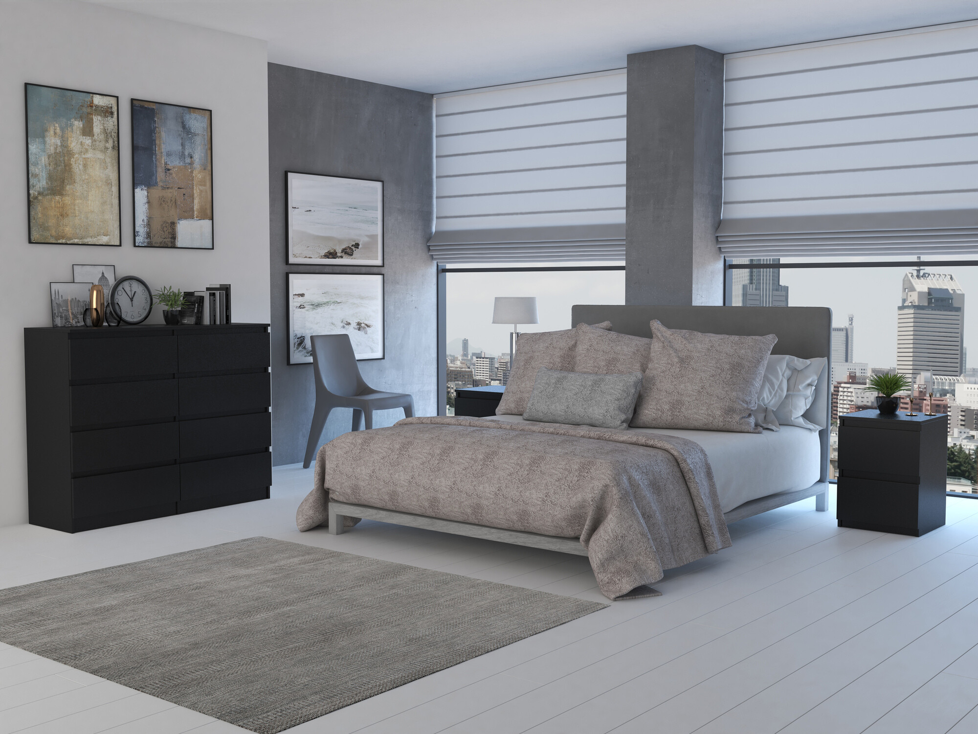 Commode Elbvelu 101 (Noir)