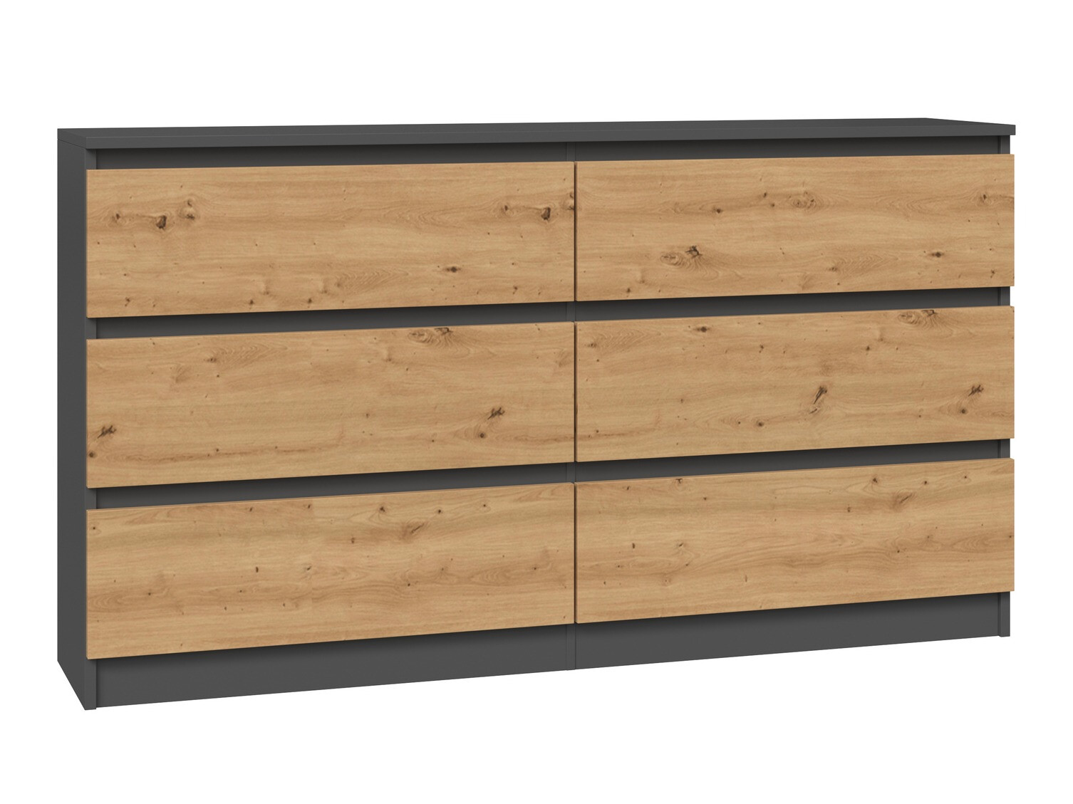 Commode Elbvelu 102 (Anthracite + Chêne Artisan)