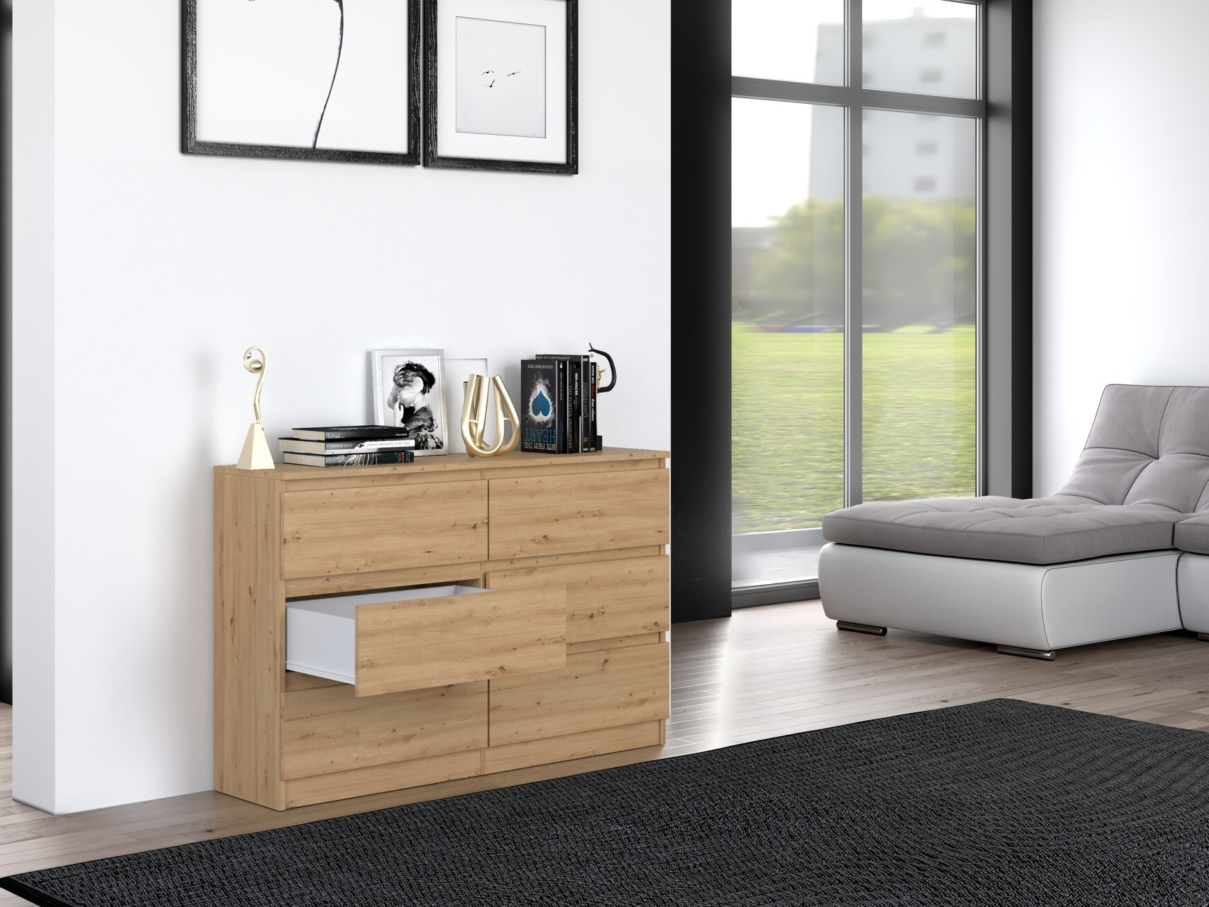 Commode Elbvelu 103 (Chêne Artisan)
