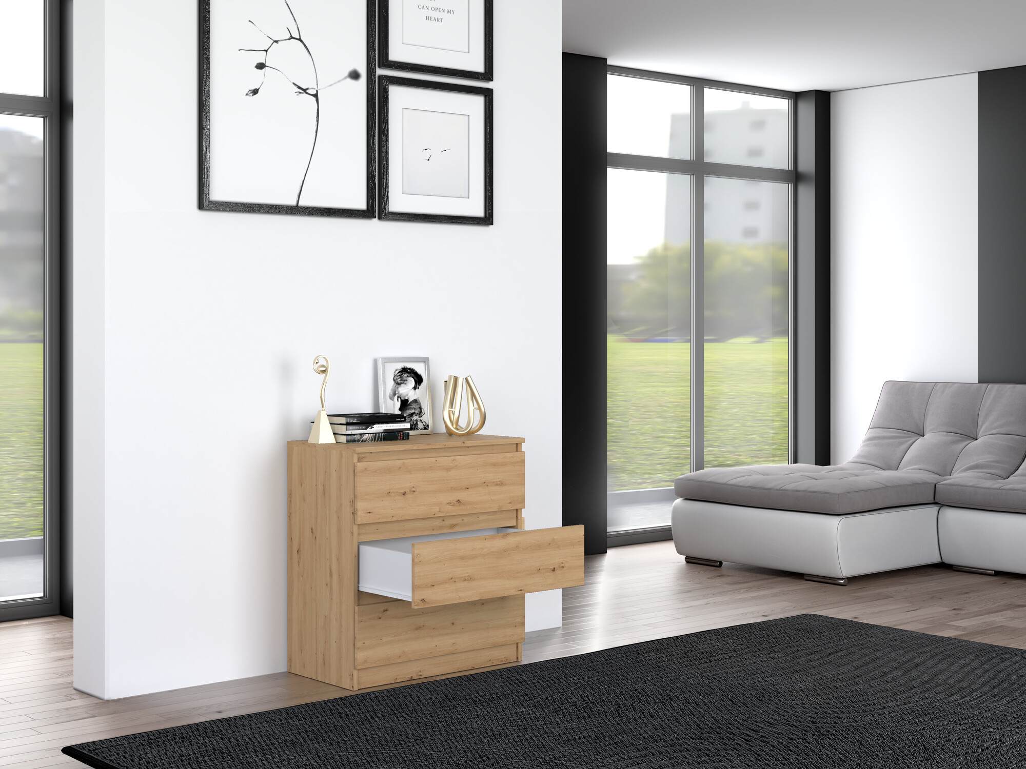 Commode Elbvelu 106 (Chêne Artisan)