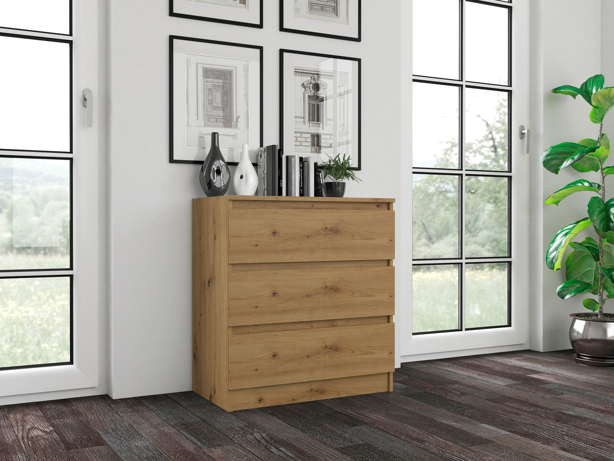 Commode Elbvelu 106 (Chêne Artisan)