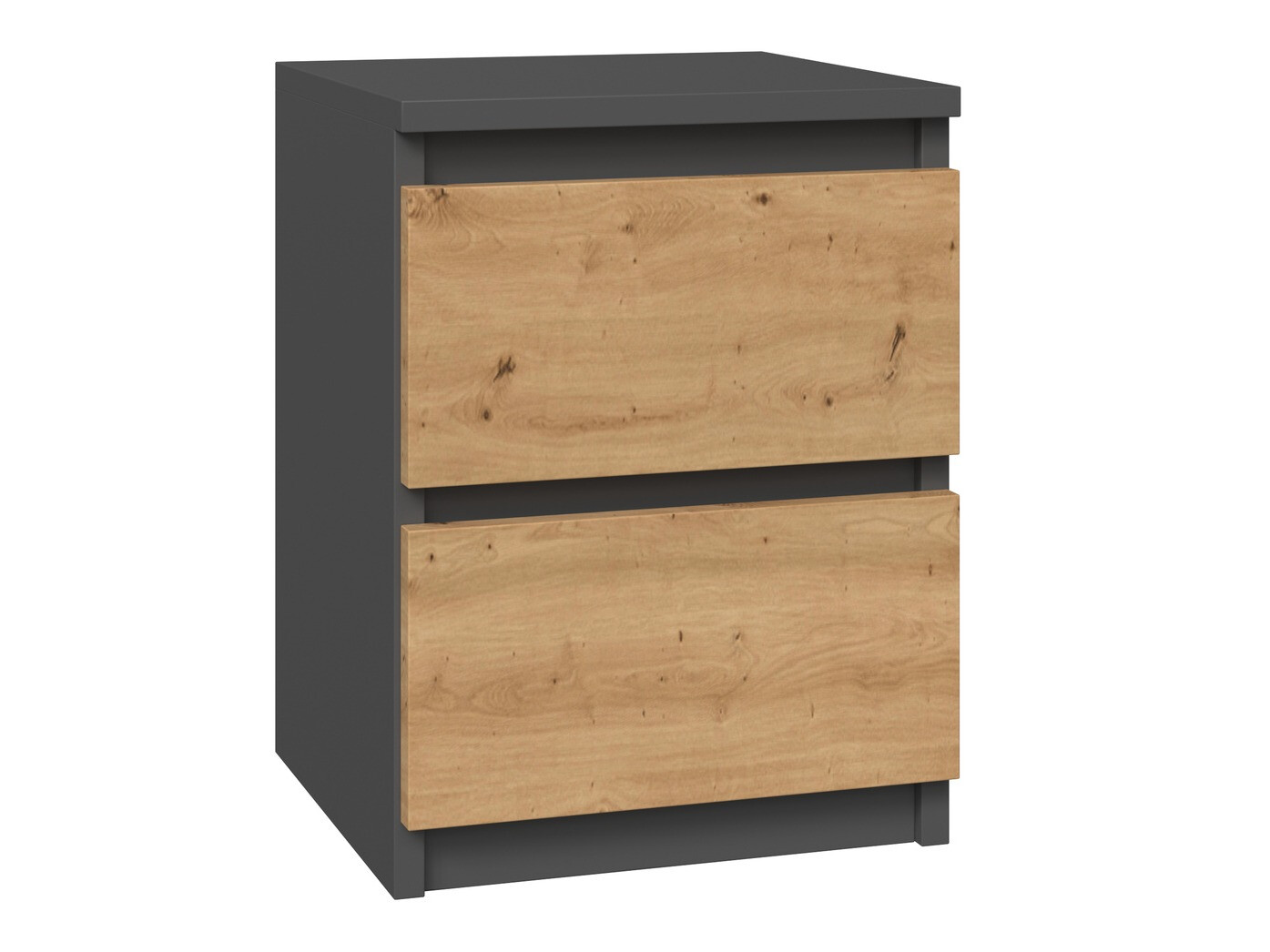Table de chevet Elbvelu 107 (Anthracite + Chêne Artisan)