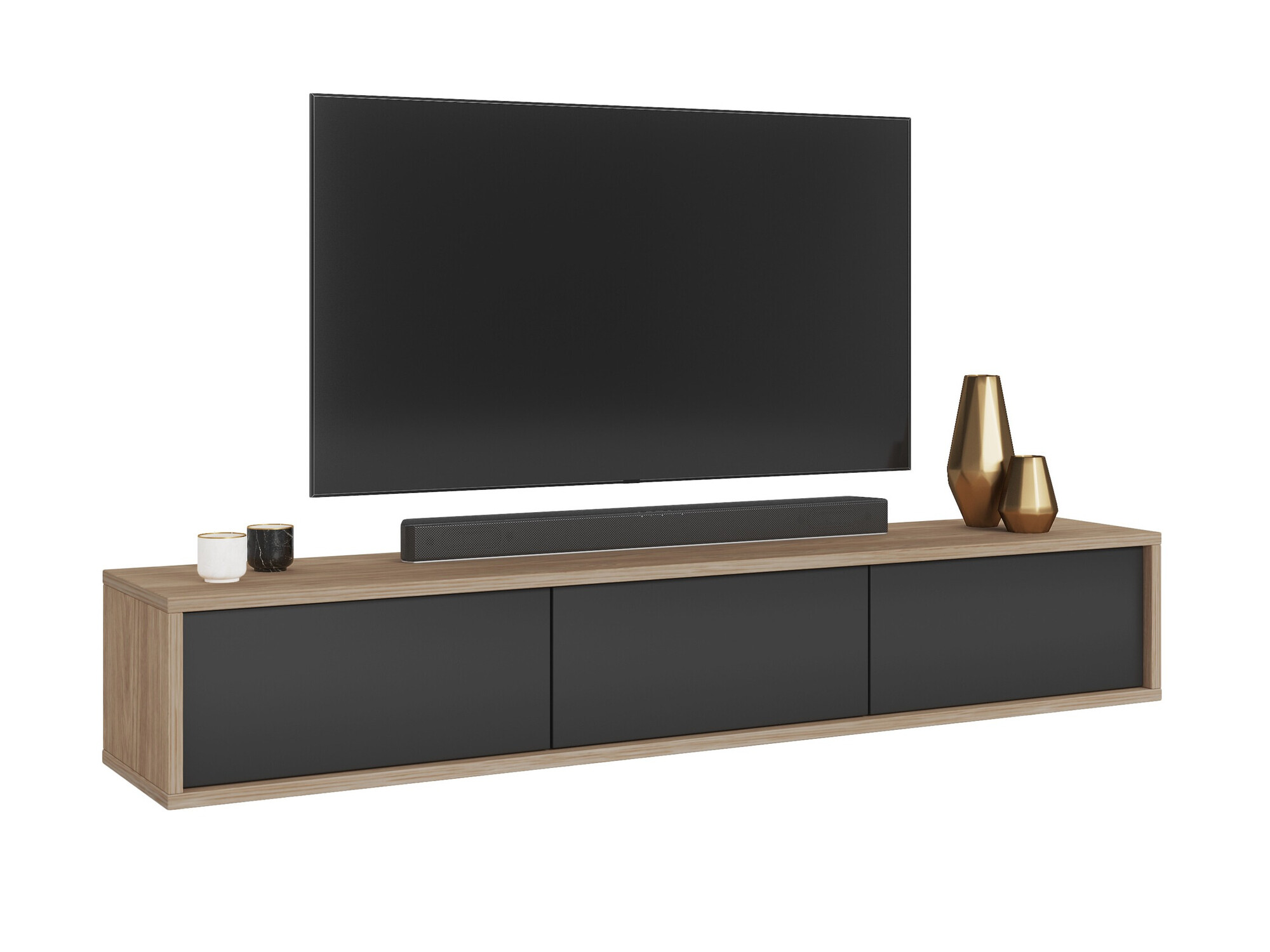 Meuble TV Austin 324 (Chêne + Anthracite)