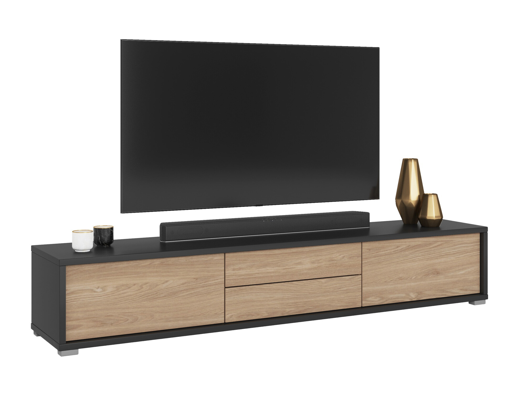 Meuble TV Austin 325 (Anthracite + Chêne)