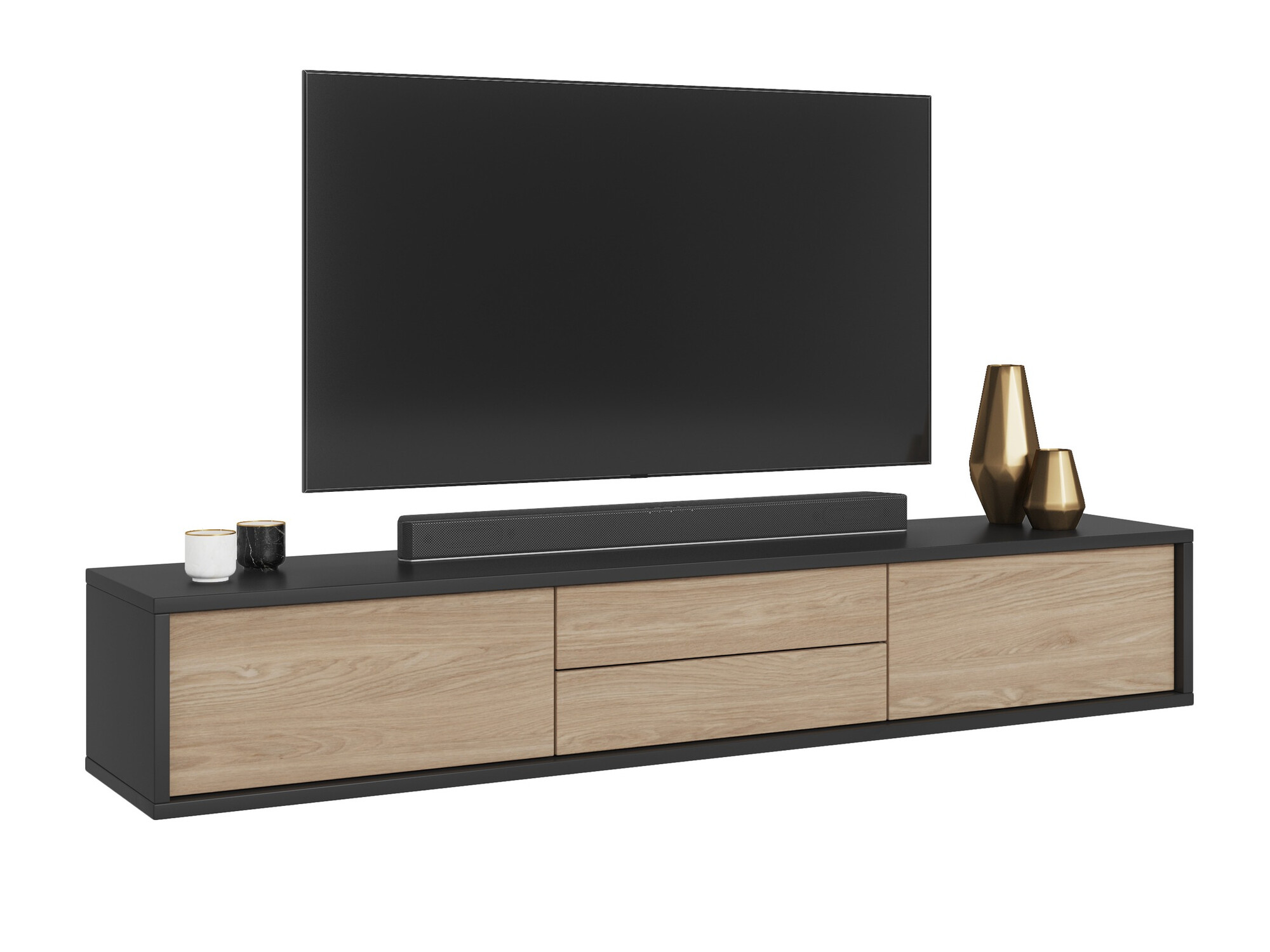 Meuble TV Austin 325 (Anthracite + Chêne)