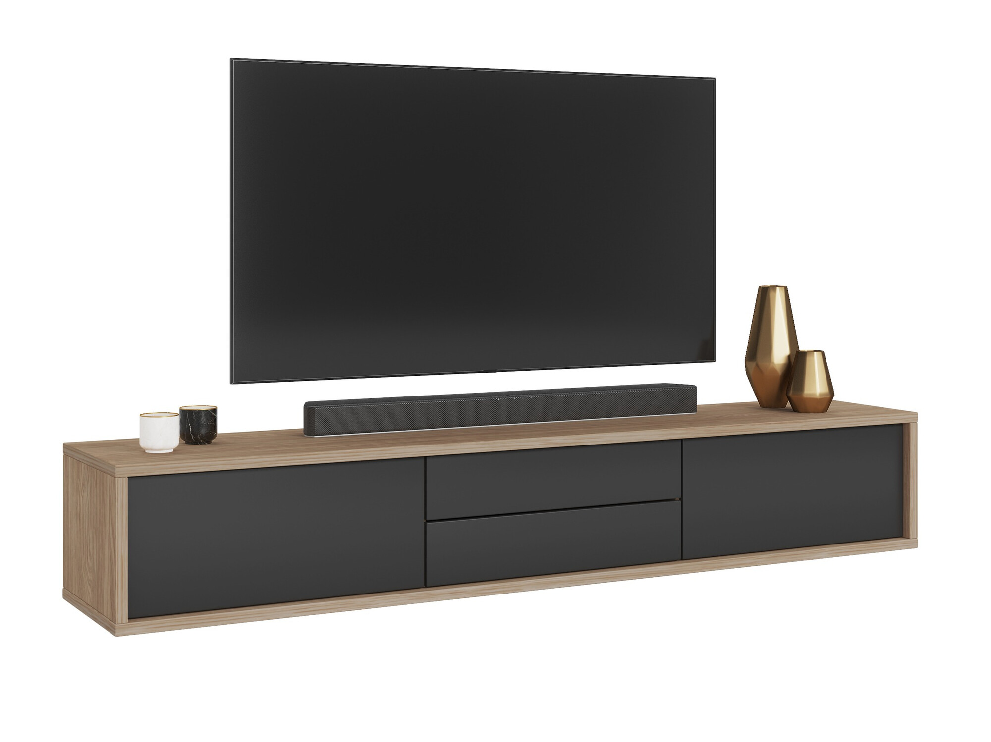Meuble TV Austin 325 (Chêne + Anthracite)
