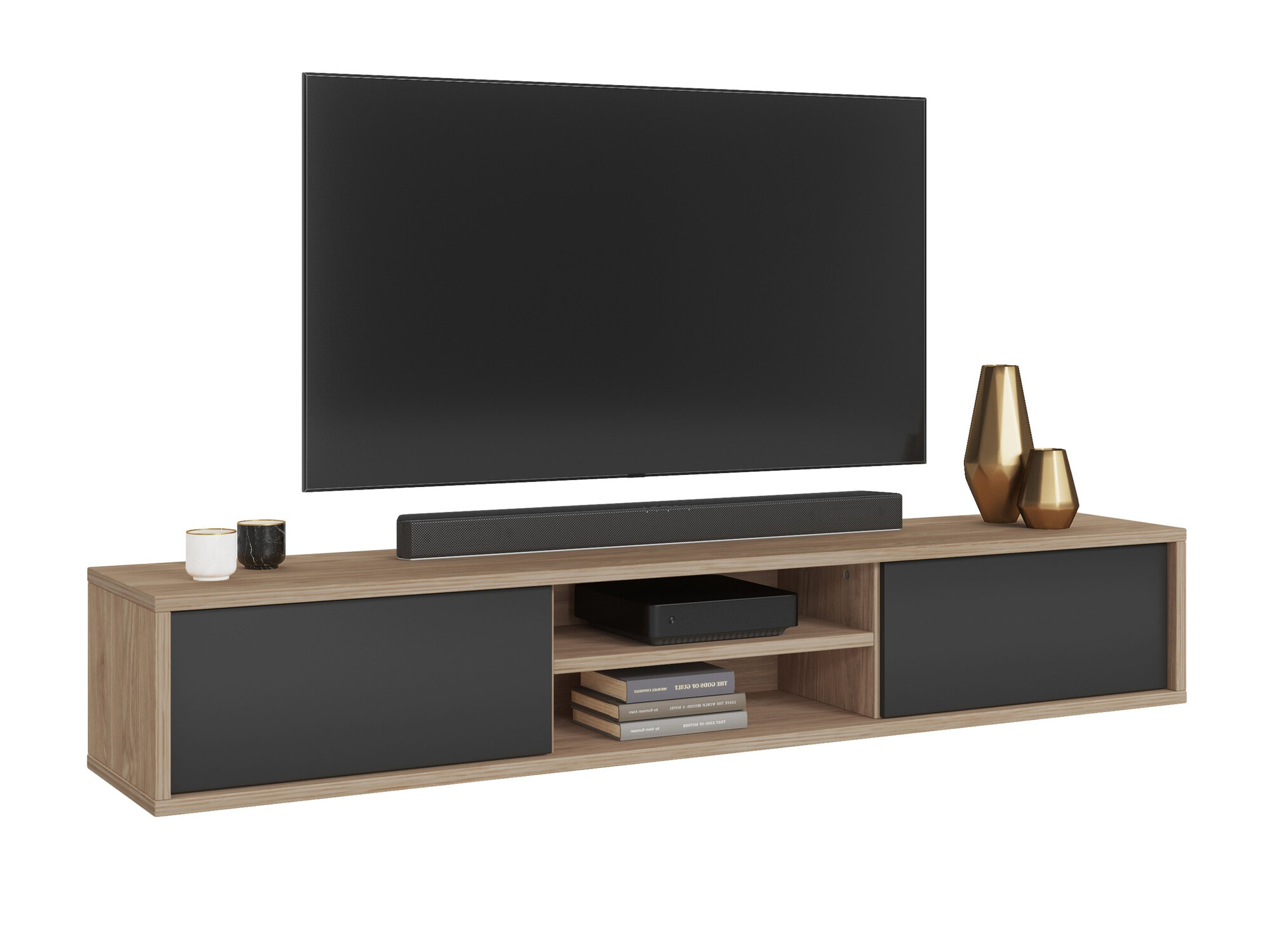 Meuble TV Austin 326 (Chêne + Anthracite)