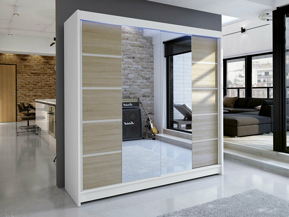 Armoire Closico Cavaris V (Blanc + Sonoma chêne)