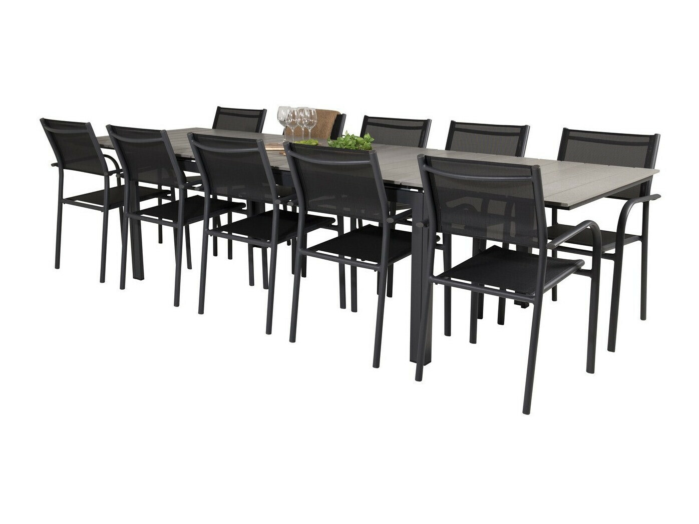 Ensemble table et chaises Dallas 3031 (Noir + Gris)