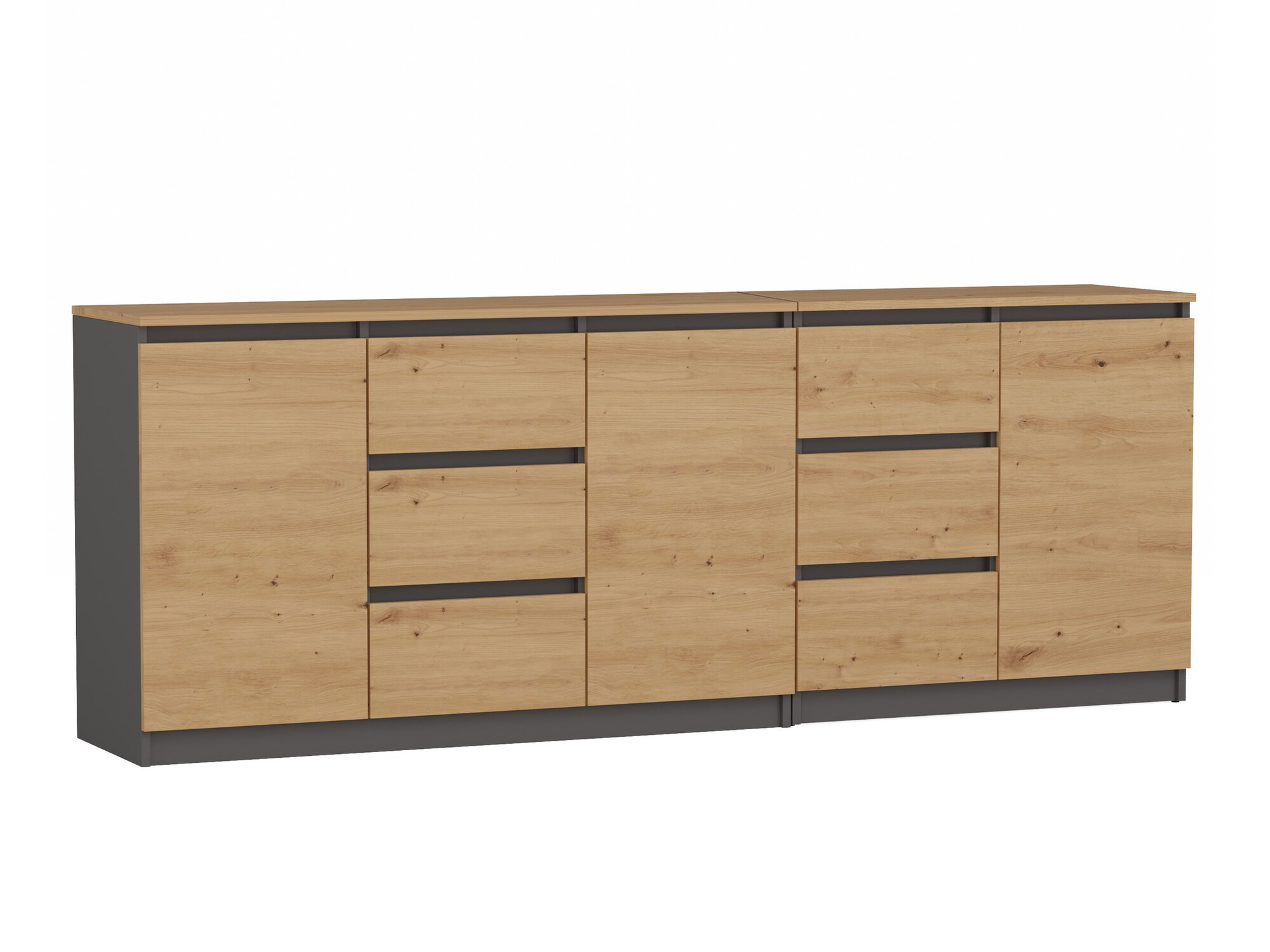 Commode Elbvelu 109 (Anthracite + Chêne Artisan)