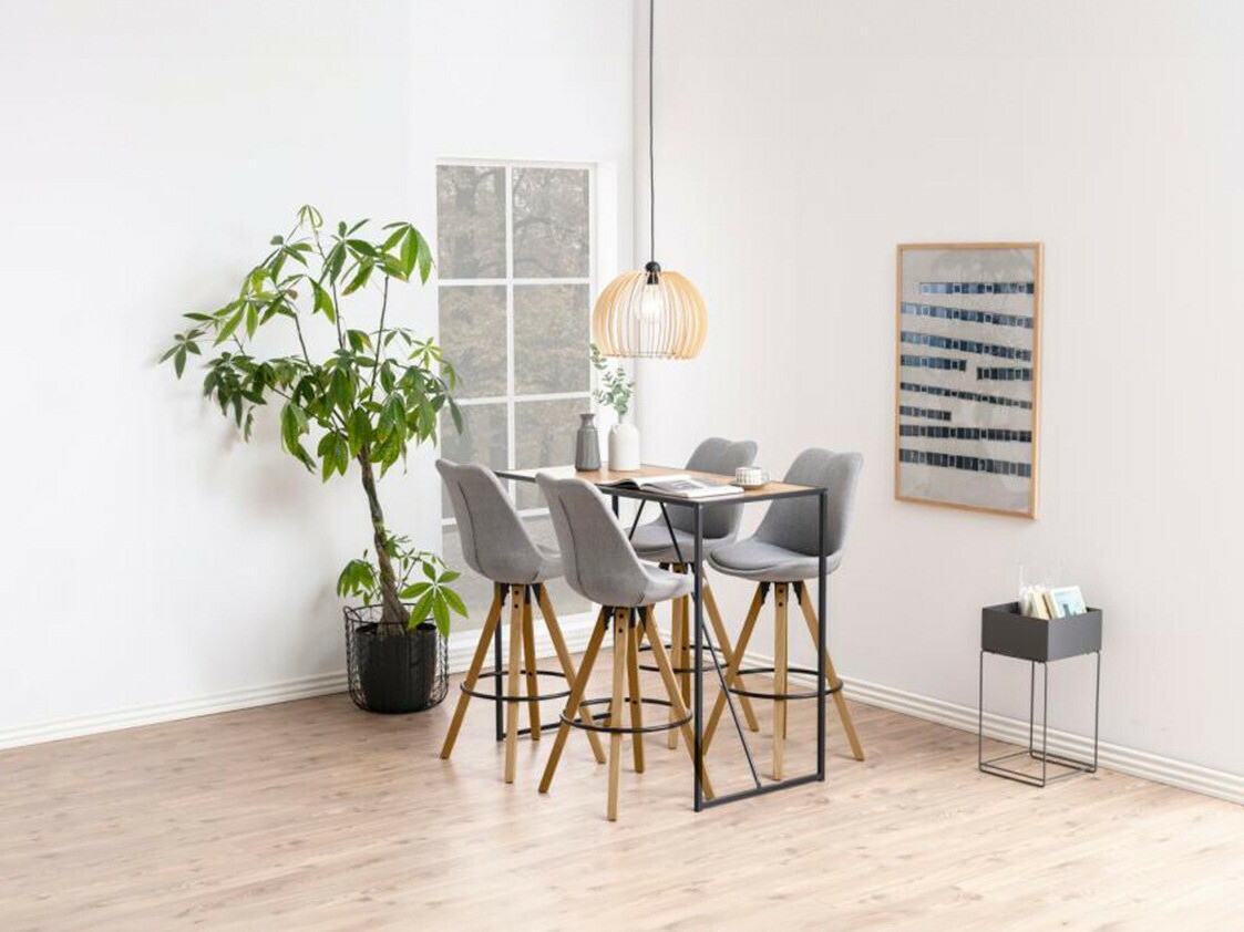 Salle à manger complète Norsica 517 (Gris + Clair bois)