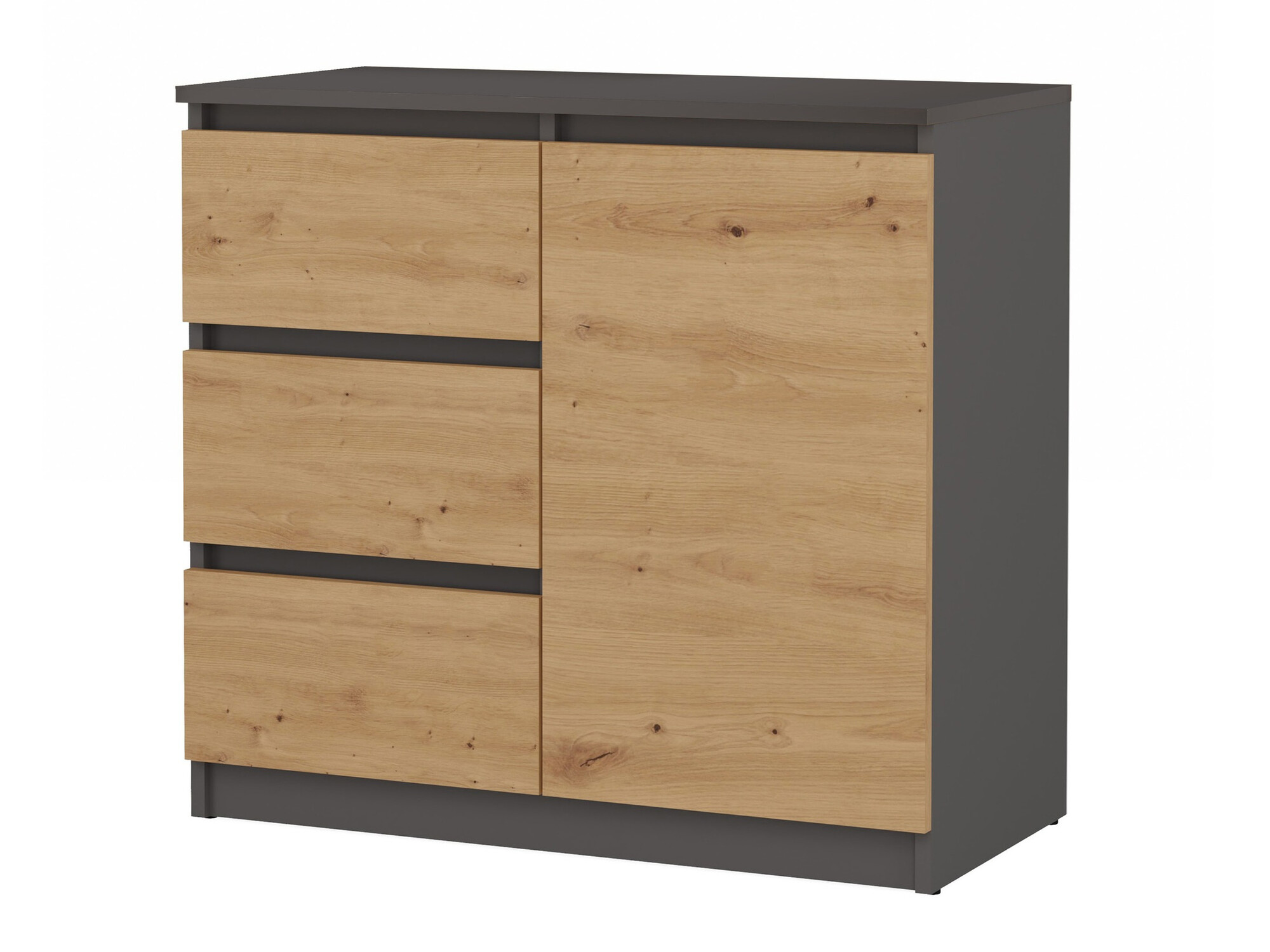 Commode Elbvelu 110 (Anthracite + Chêne Artisan)