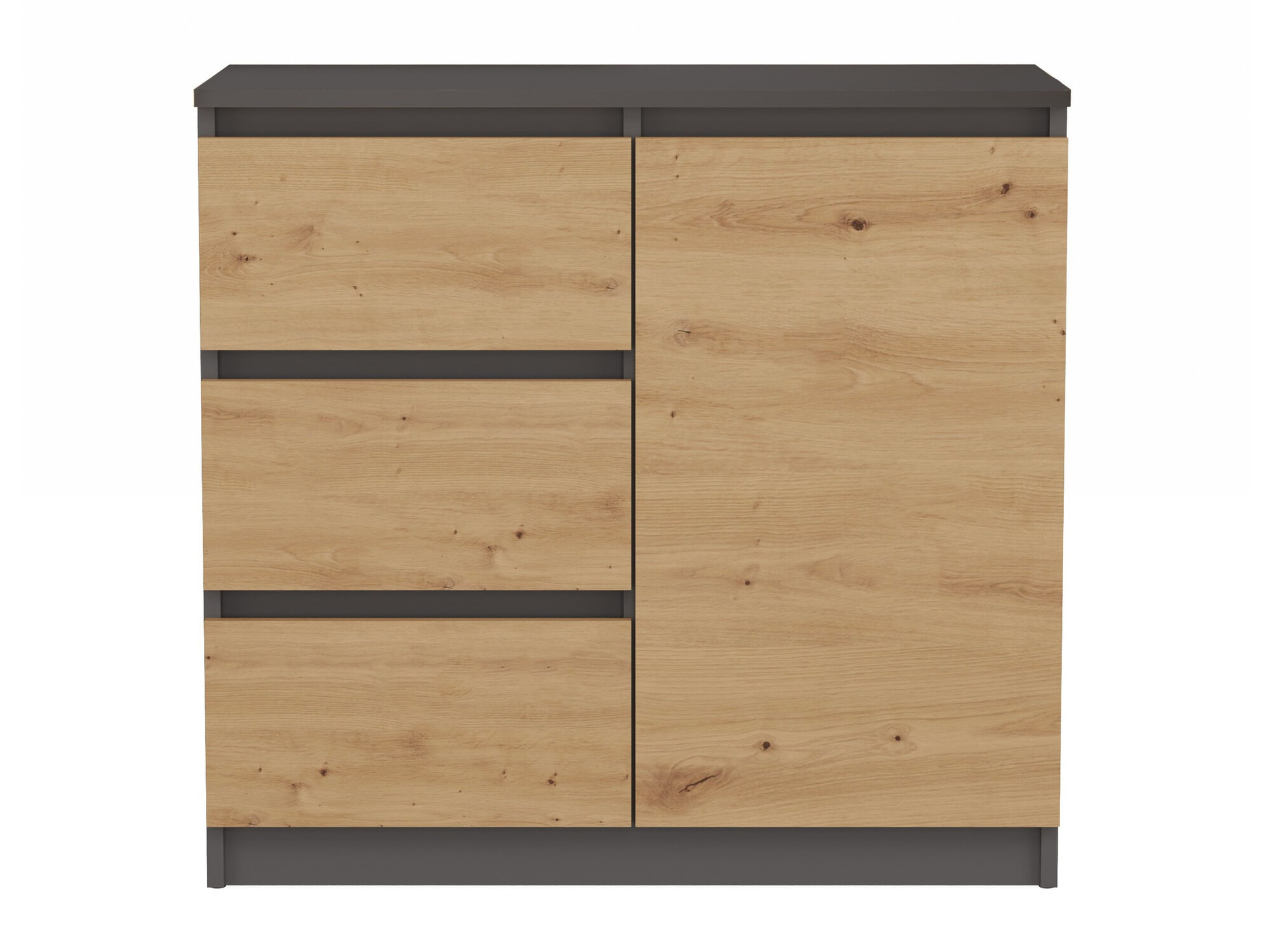 Commode Elbvelu 110 (Anthracite + Chêne Artisan)