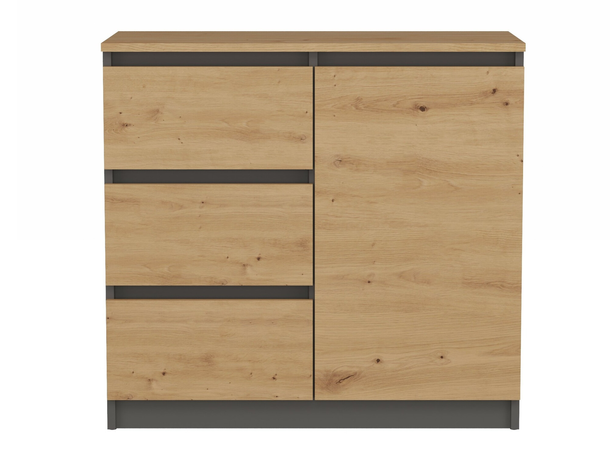 Commode Elbvelu 110 (Chêne Artisan + Anthracite)