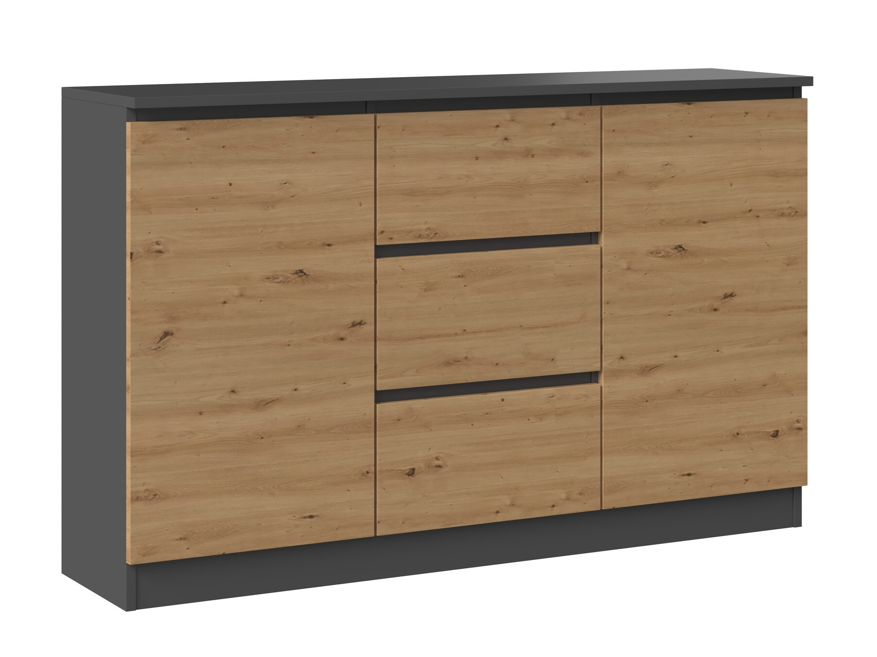 Commode Elbvelu 112 (Anthracite + Chêne Artisan)