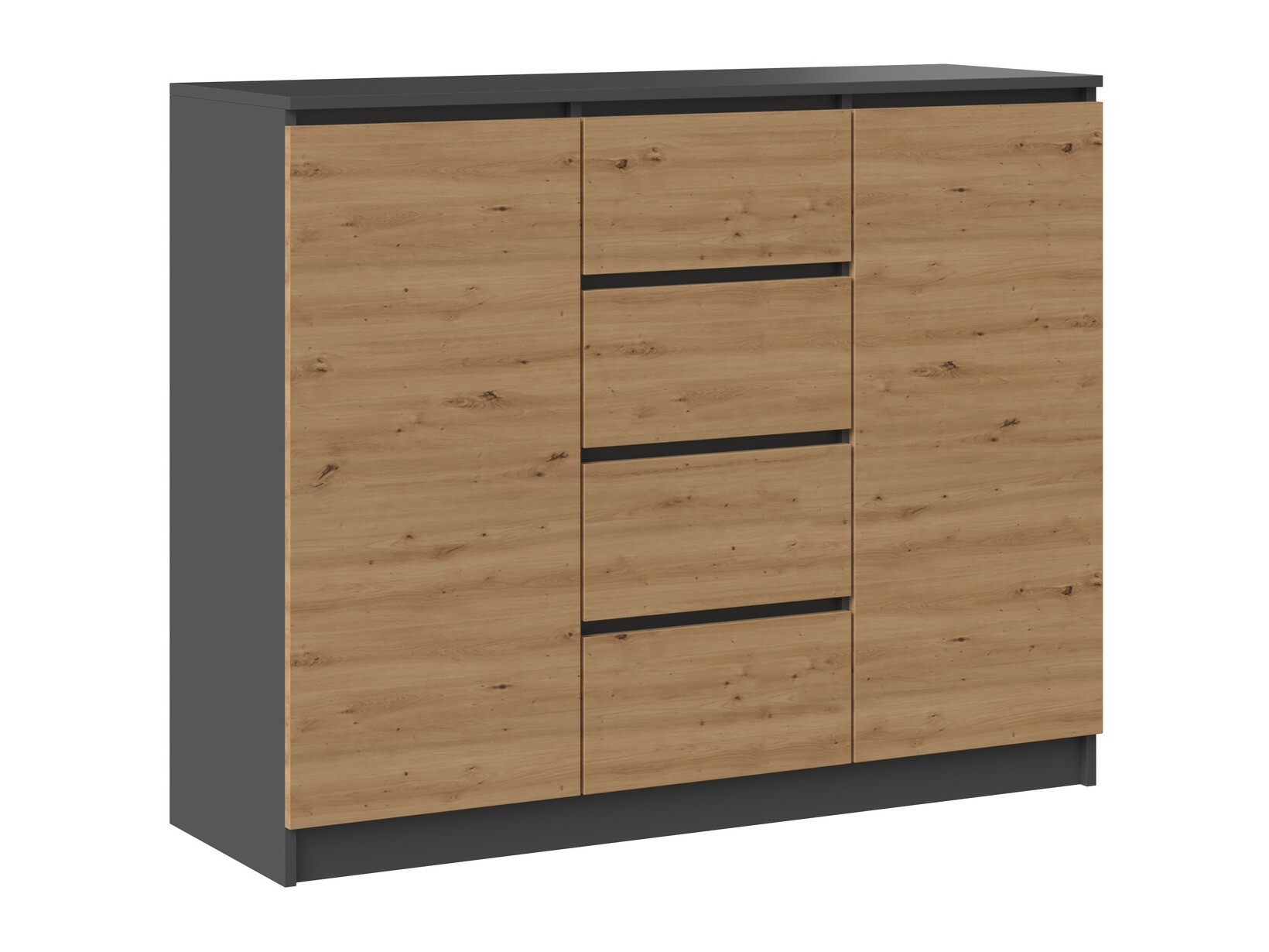 Commode Elbvelu 113 (Anthracite + Chêne Artisan)