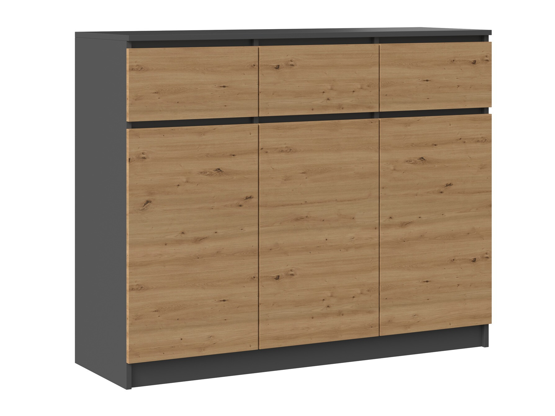 Commode Elbvelu 115 (Anthracite + Chêne Artisan)