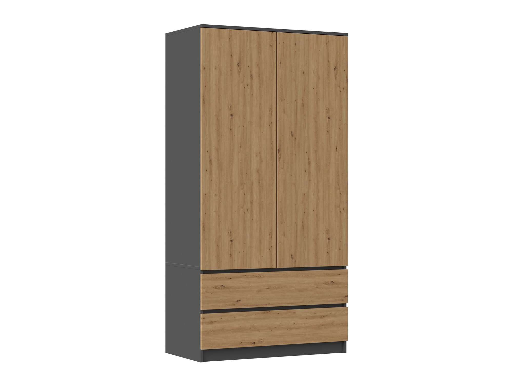 Armoire Elbvelu 116 (Anthracite + Chêne Artisan)