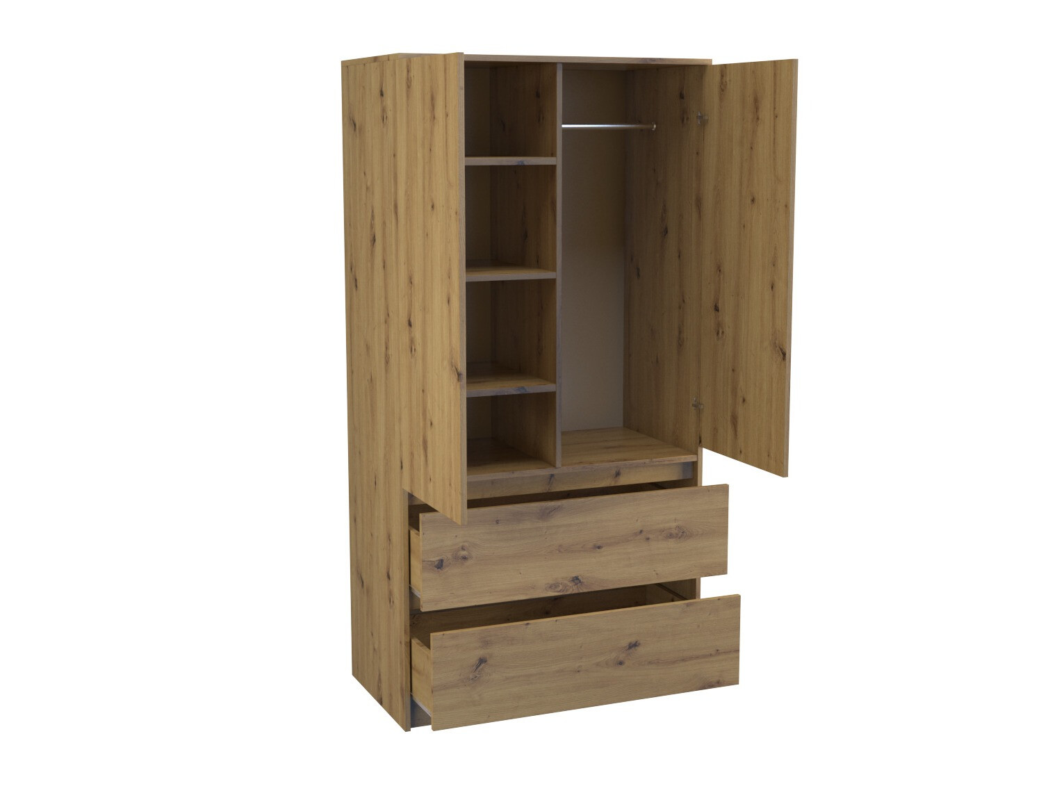 Armoire Elbvelu 116 (Chêne Artisan)