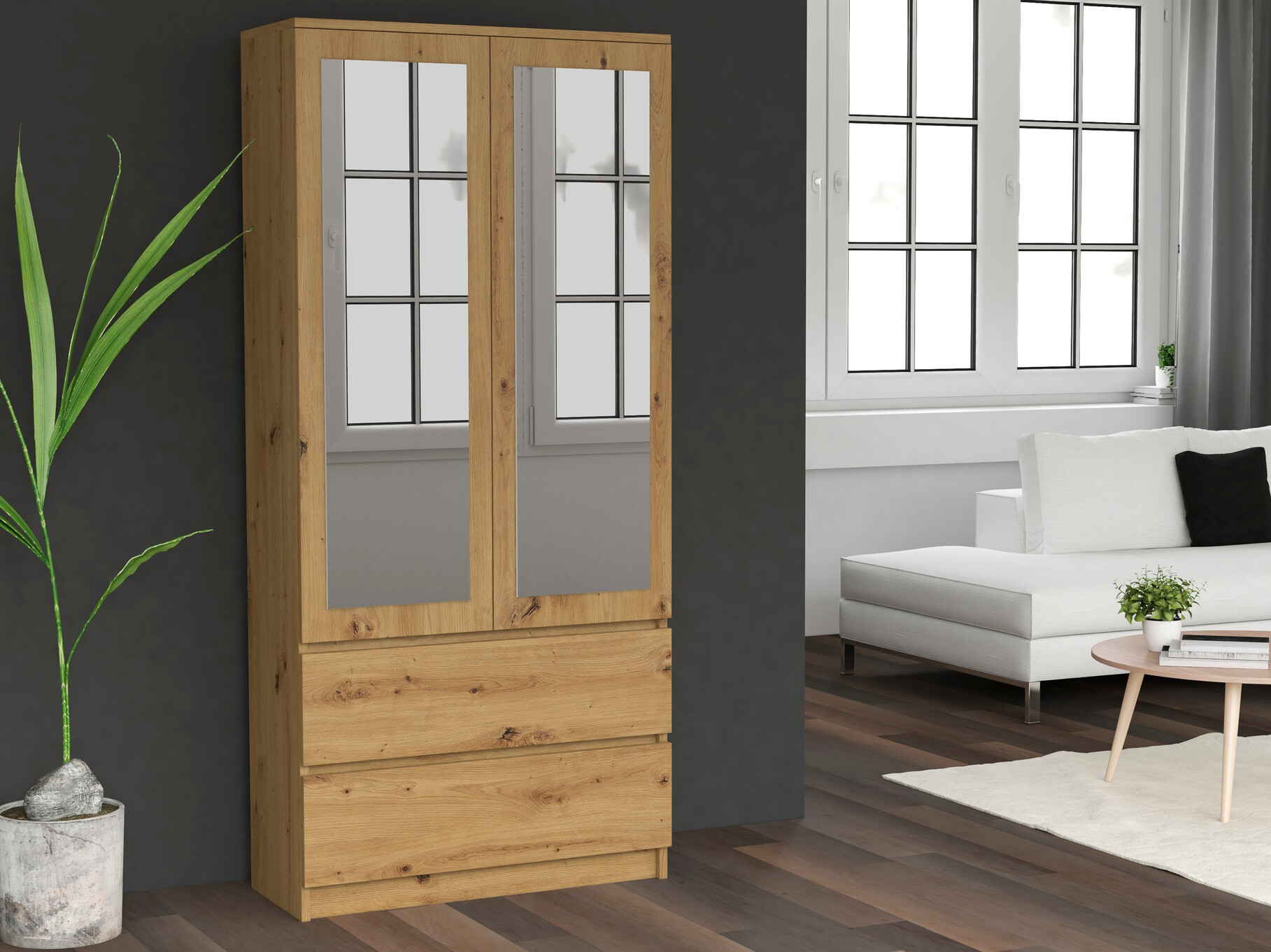Armoire Elbvelu 116 (Chêne Artisan)
