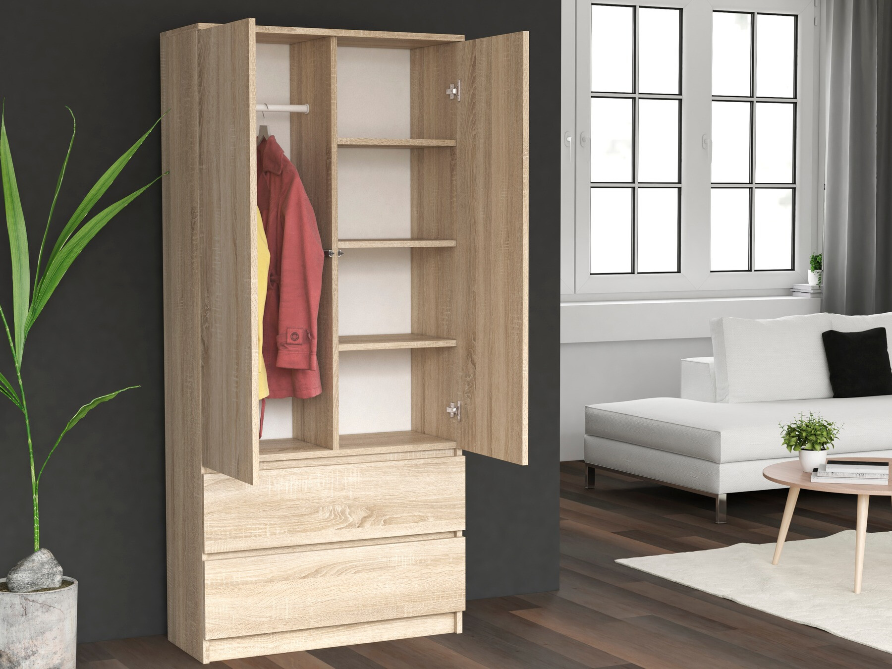 Armoire Elbvelu 116 (Sonoma chêne)
