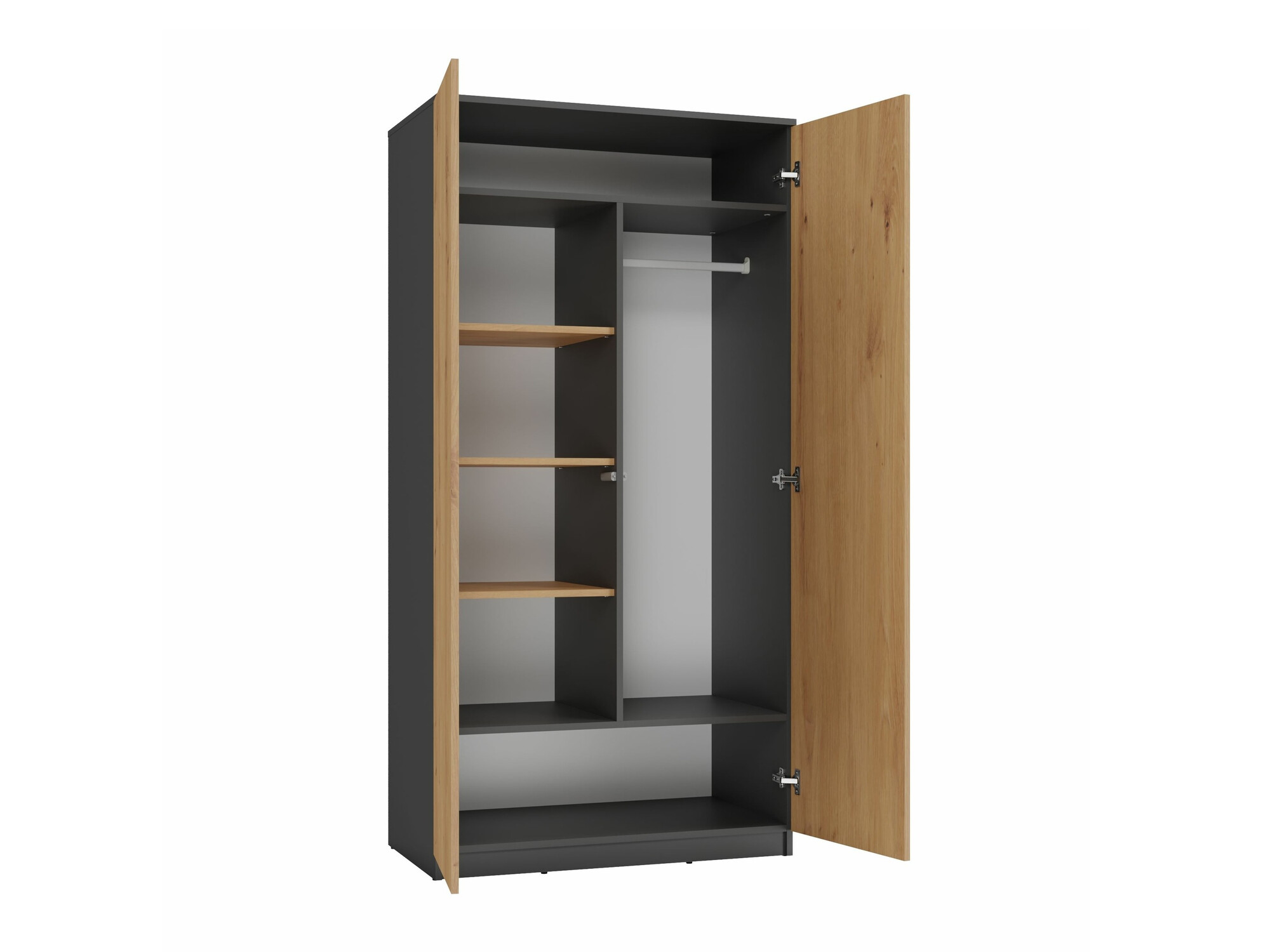 Armoire Elbvelu 117 (Anthracite + Chêne Artisan)