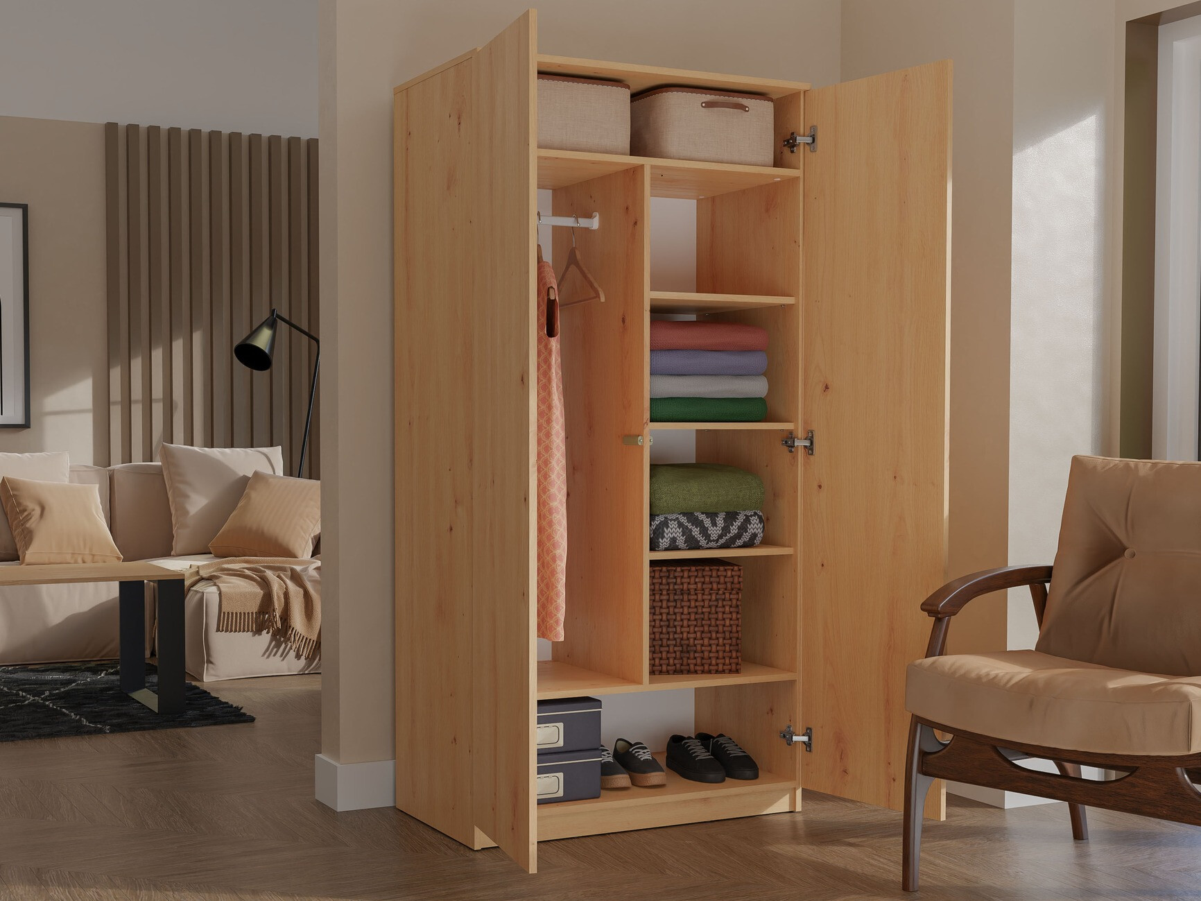 Armoire Elbvelu 117 (Chêne Artisan)