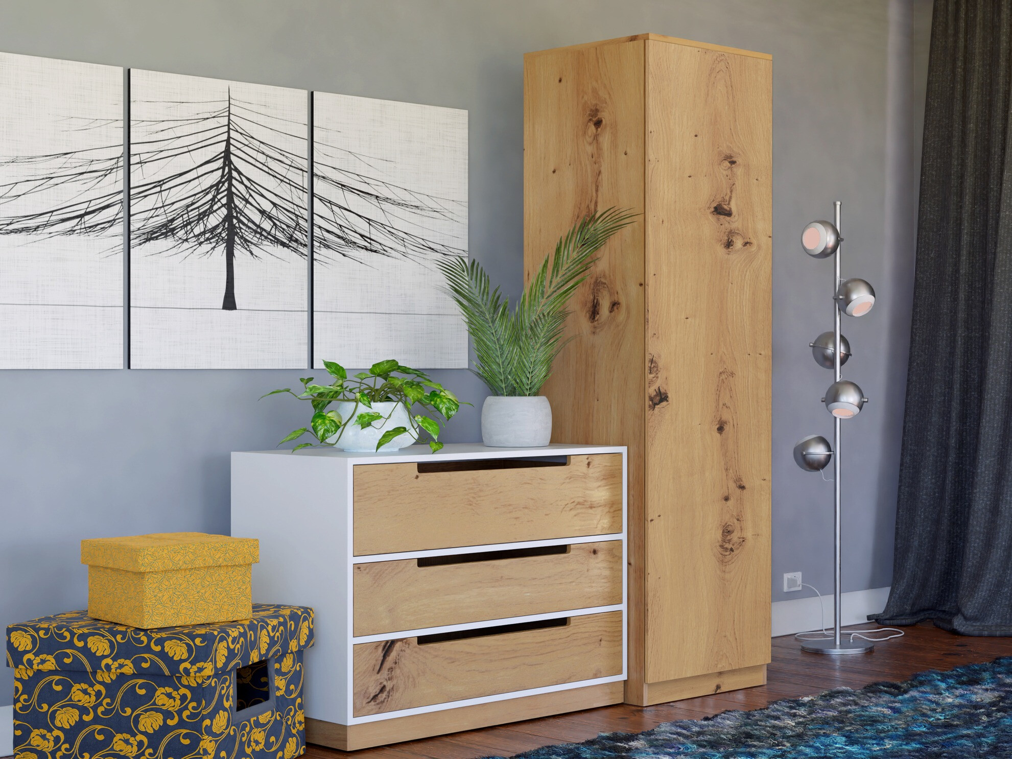 Armoire Elbvelu 118 (Chêne Artisan)