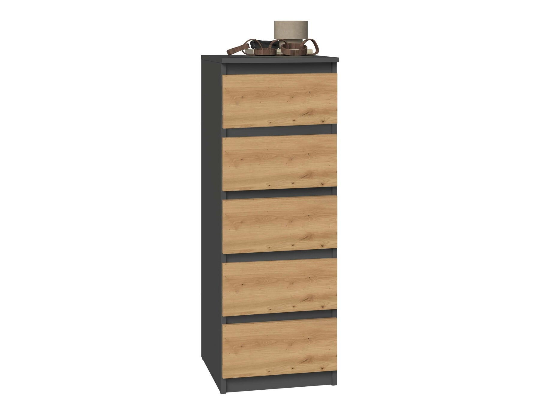 Commode Elbvelu 121 (Anthracite + Chêne Artisan)
