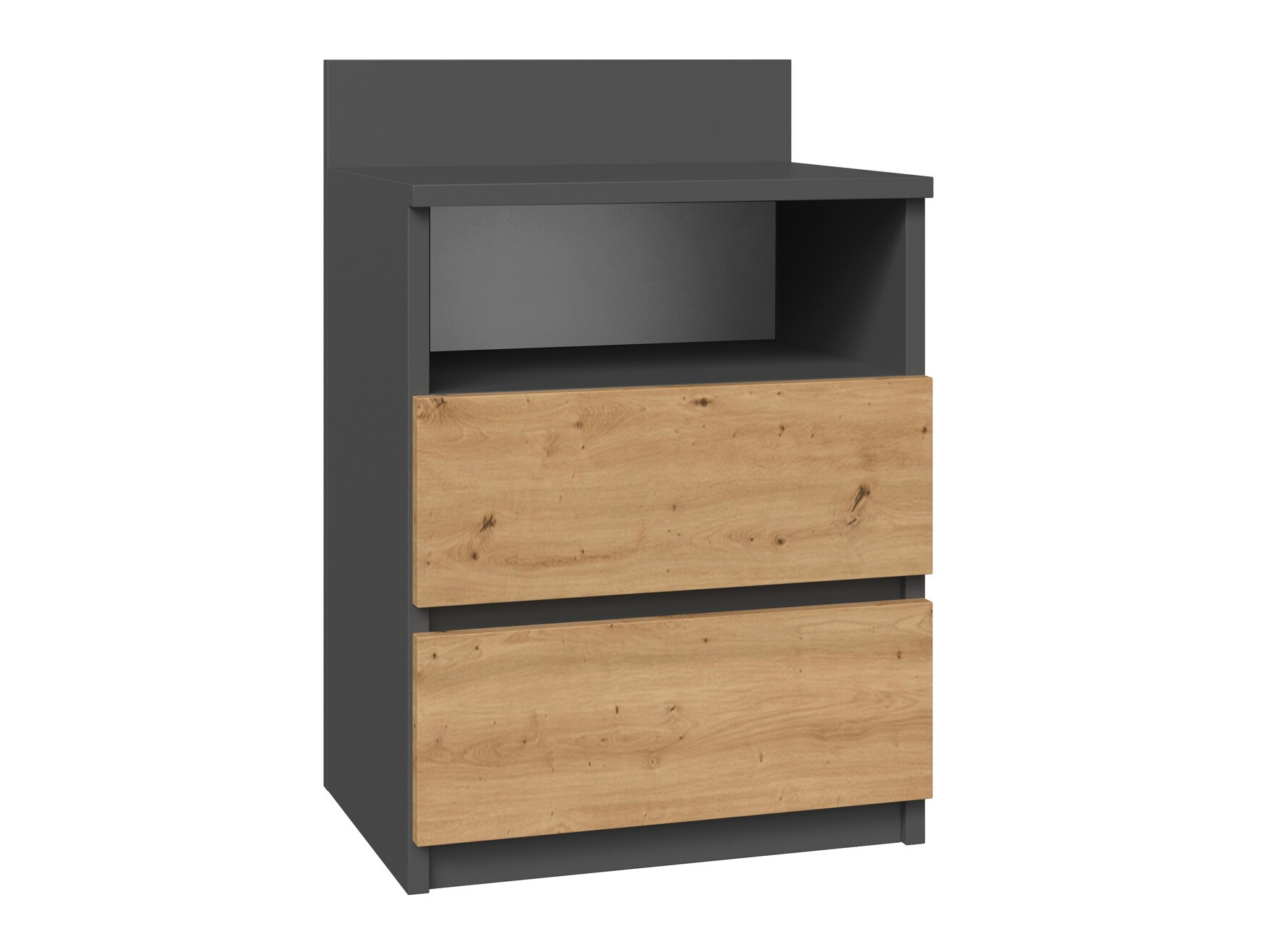 Table de chevet Elbvelu 119 (Anthracite + Chêne Artisan)