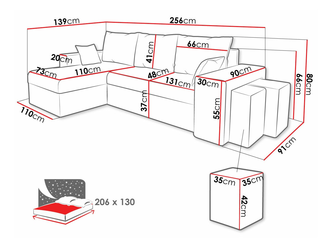 Canapé d'angle Memphis 124 (Mikrofaza 14 + Mikrofaza 15)