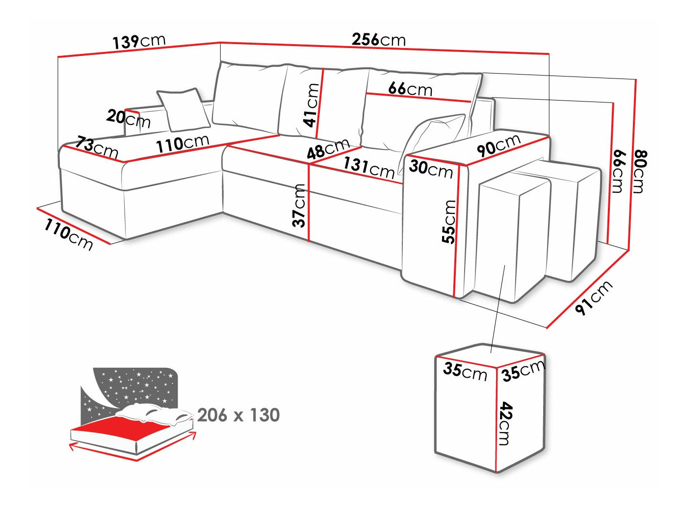 Canapé d'angle Memphis 129 (Paros 06 + Kronos 07)