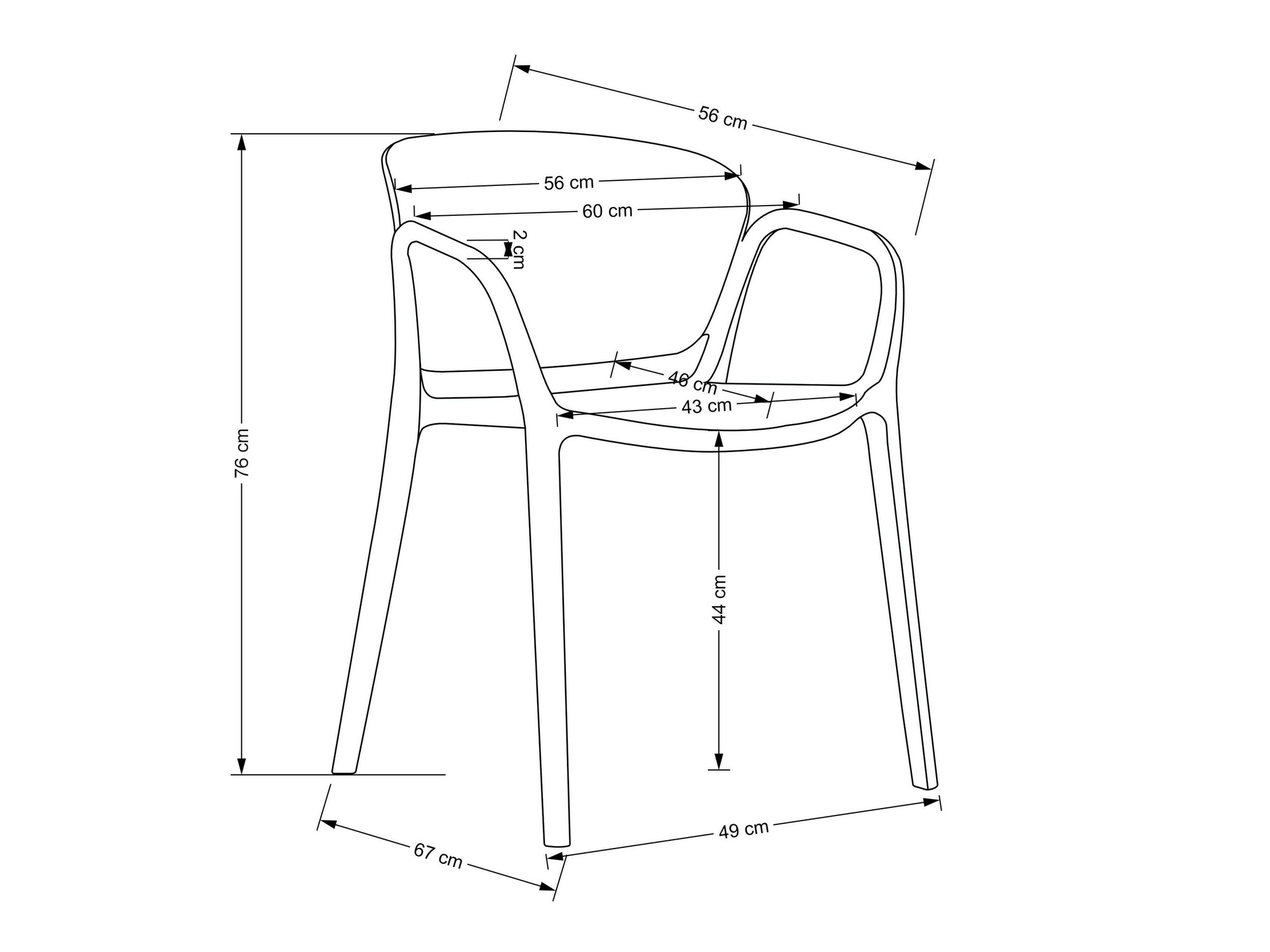 Chaise Houston 1736 (Blanc)