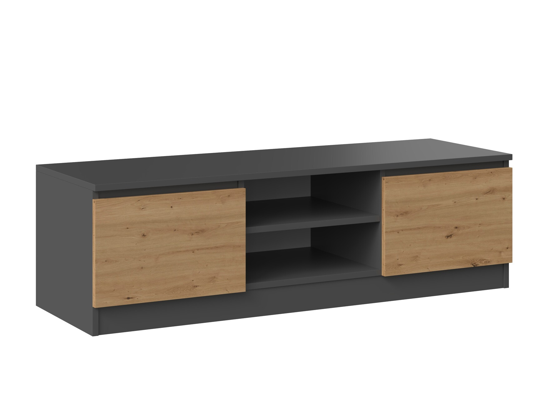 Meuble TV Elbvelu 123 (Anthracite + Chêne Artisan)