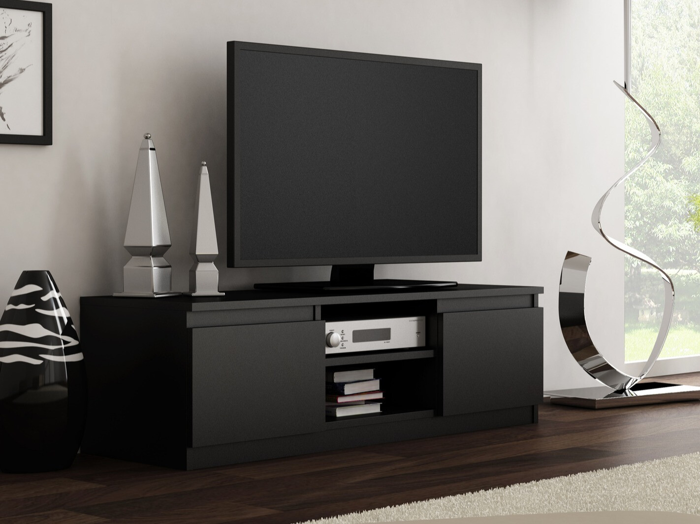 Meuble TV Elbvelu 123 (Noir)