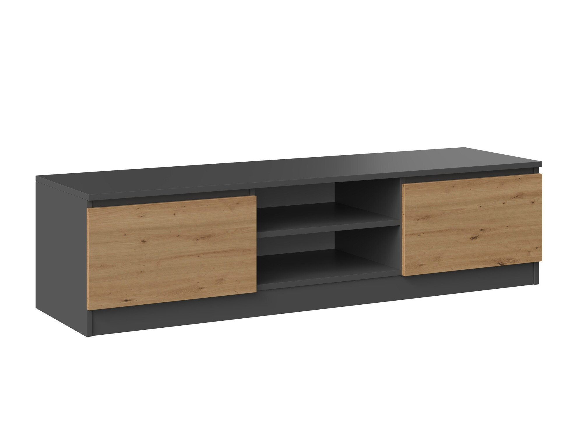 Meuble TV Elbvelu 125 (Anthracite + Chêne Artisan)