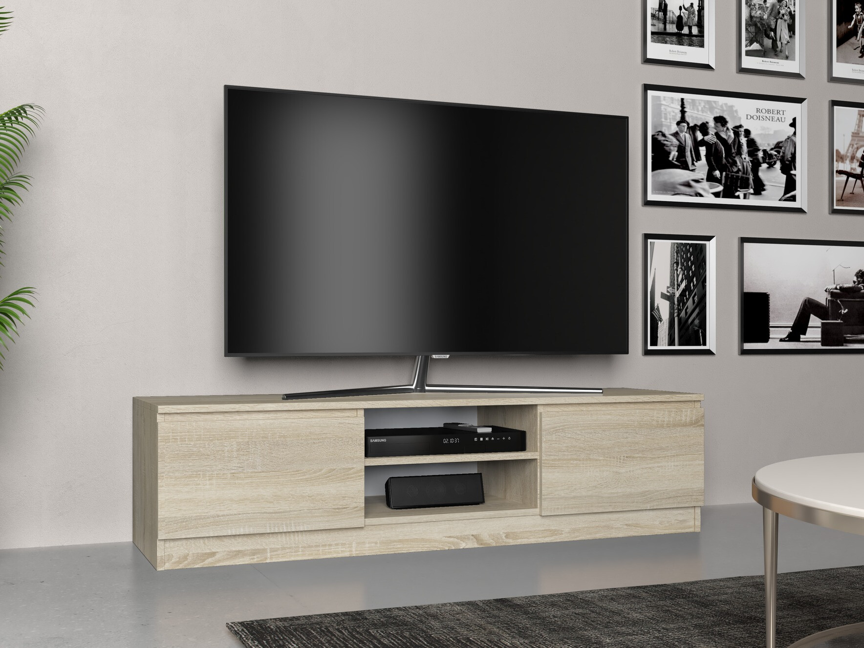 Meuble TV Elbvelu 125 (Sonoma chêne)