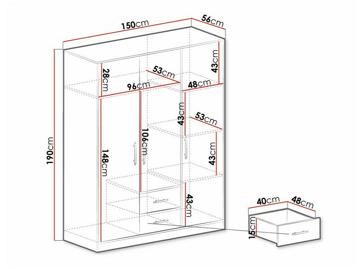 Armoire Cavmero 102 (Chêne Artisan)