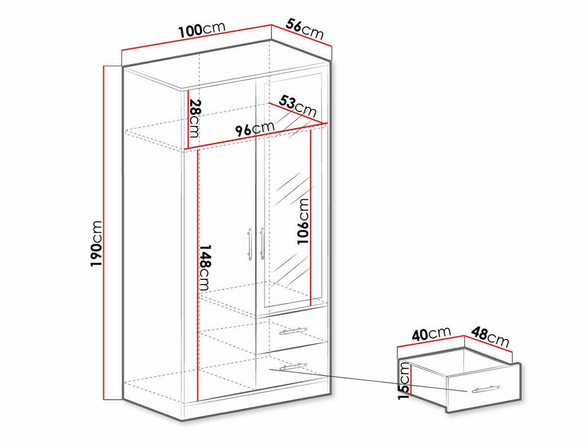 Armoire Cavmero 104 (Chêne Artisan)