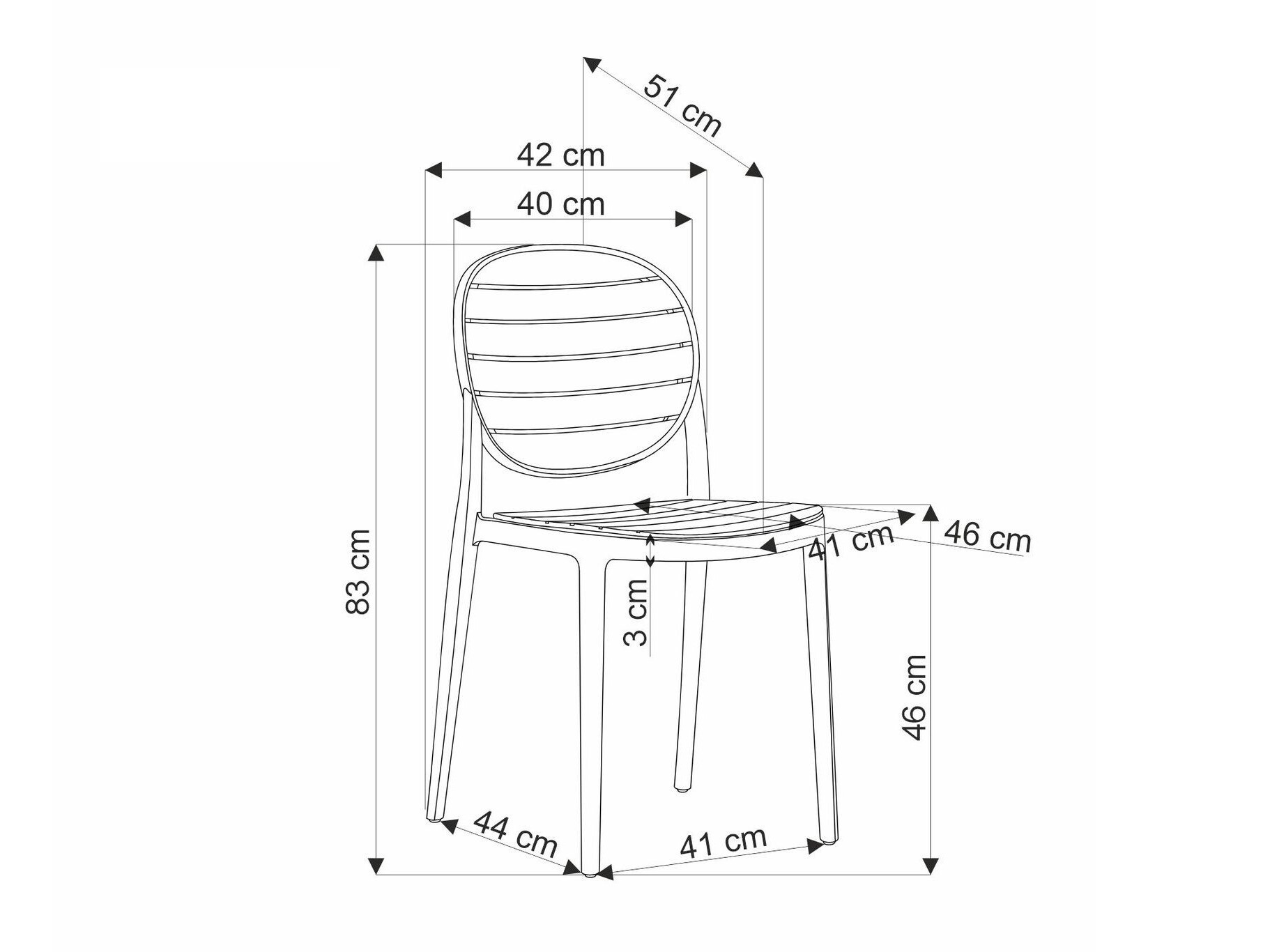Chaise Houston 1670 (Brun clair + Blanc)