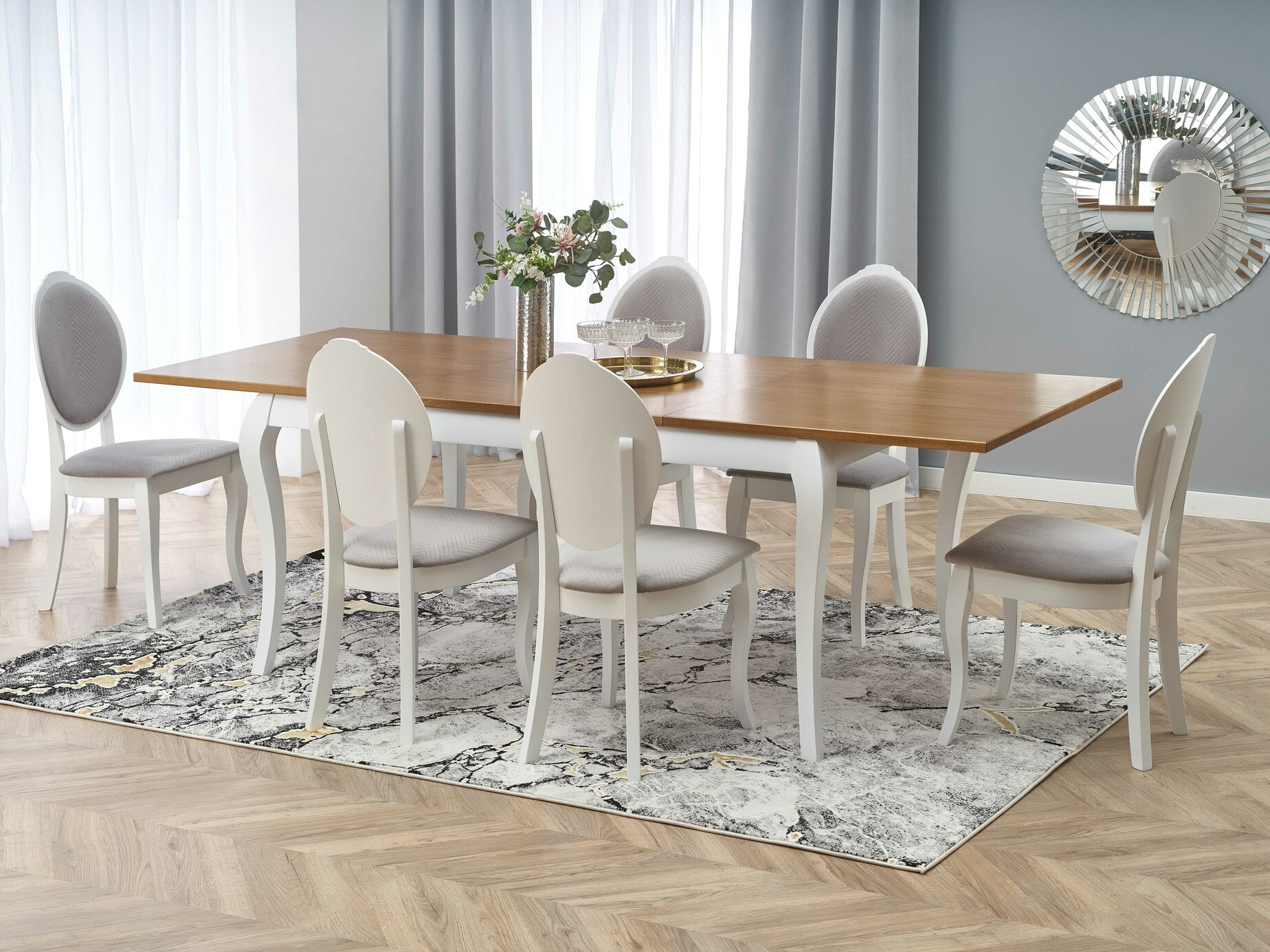 Chaise Houston 986 (Blanc + Gris)
