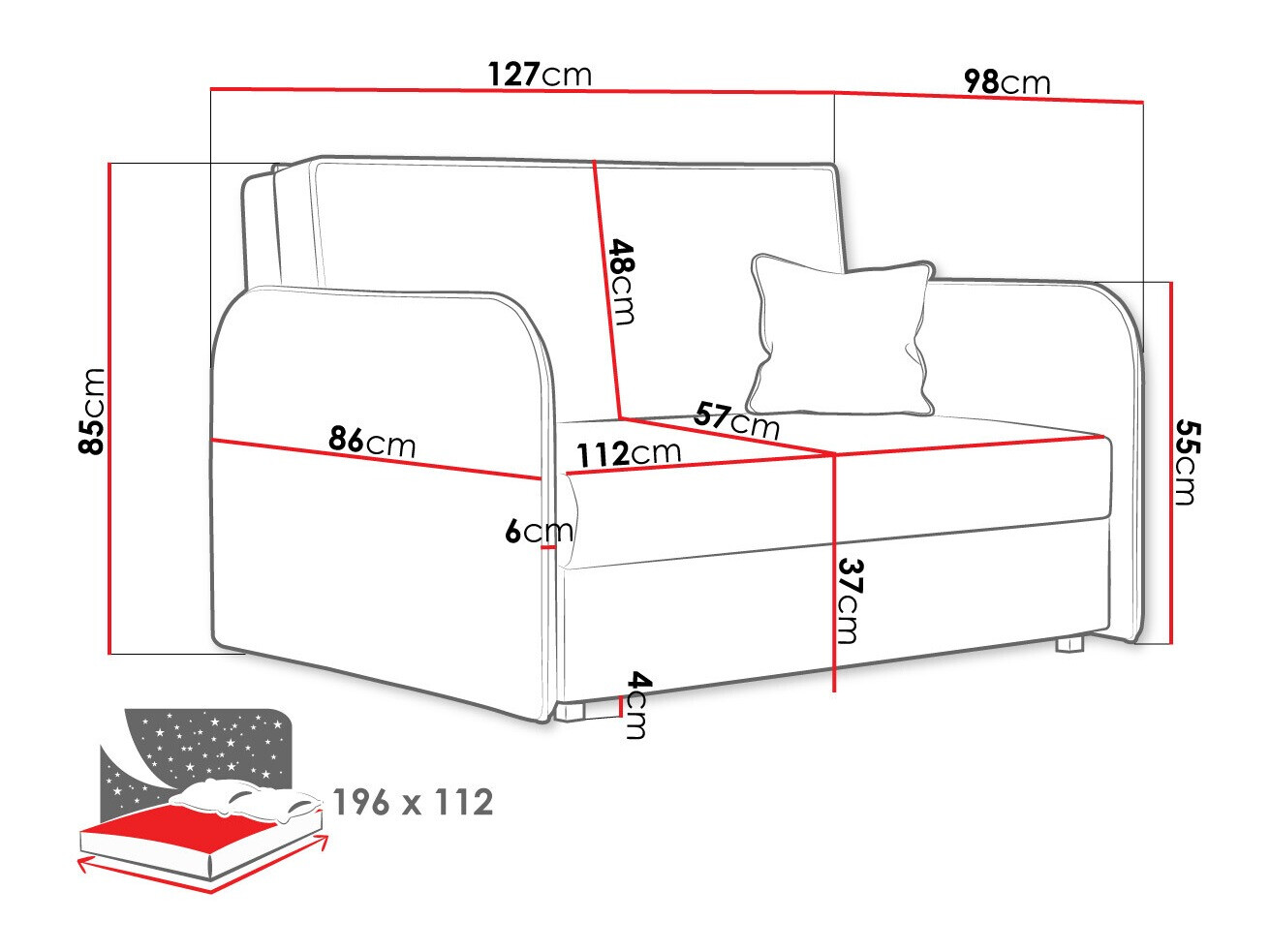 Canapé convertible Columbus 124 (Again 11)