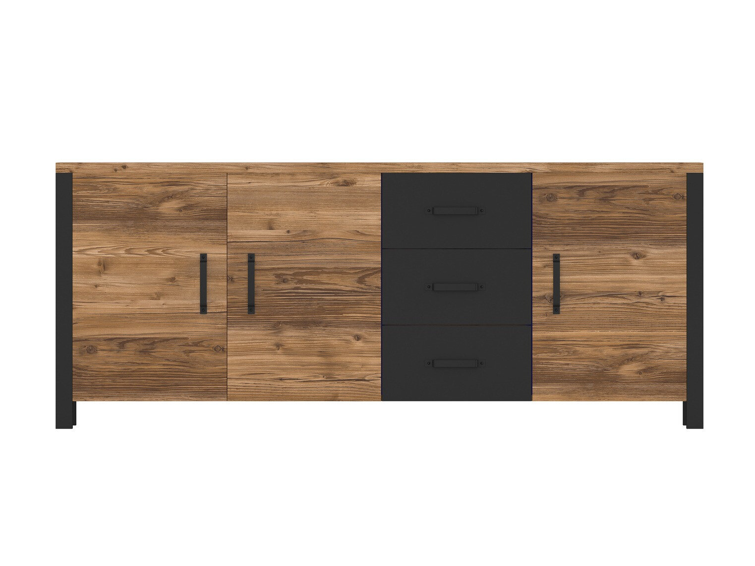Commode Tornua 106 (Épicéa foncé + Noir mat)