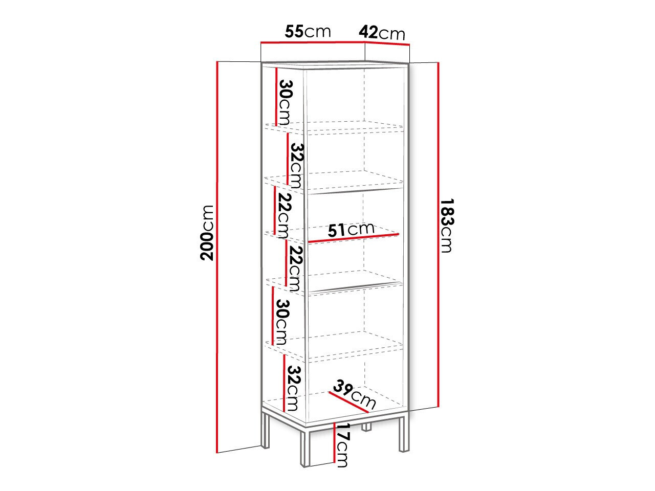 Étagère Natar (Blanc + Blanc brillant)