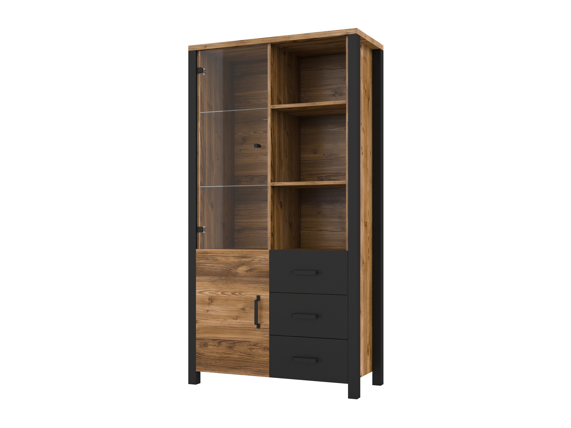 Étagère Tornua 102 (Épicéa foncé + Noir mat)