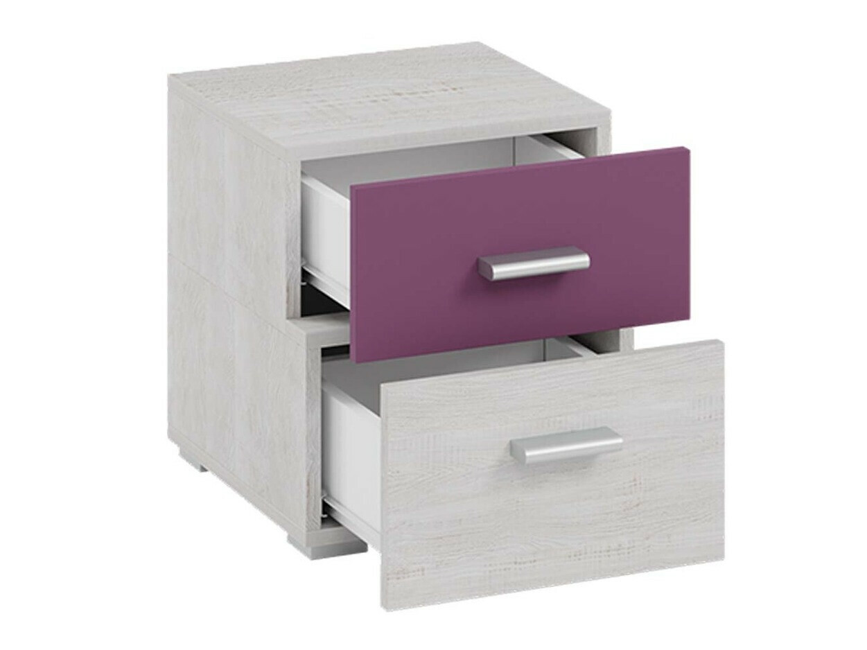 Table de chevet Omaha D138 (Pin blanchi + Pourpre)