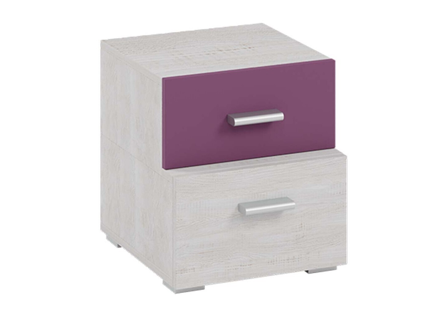 Table de chevet Omaha D138 (Pin blanchi + Pourpre)